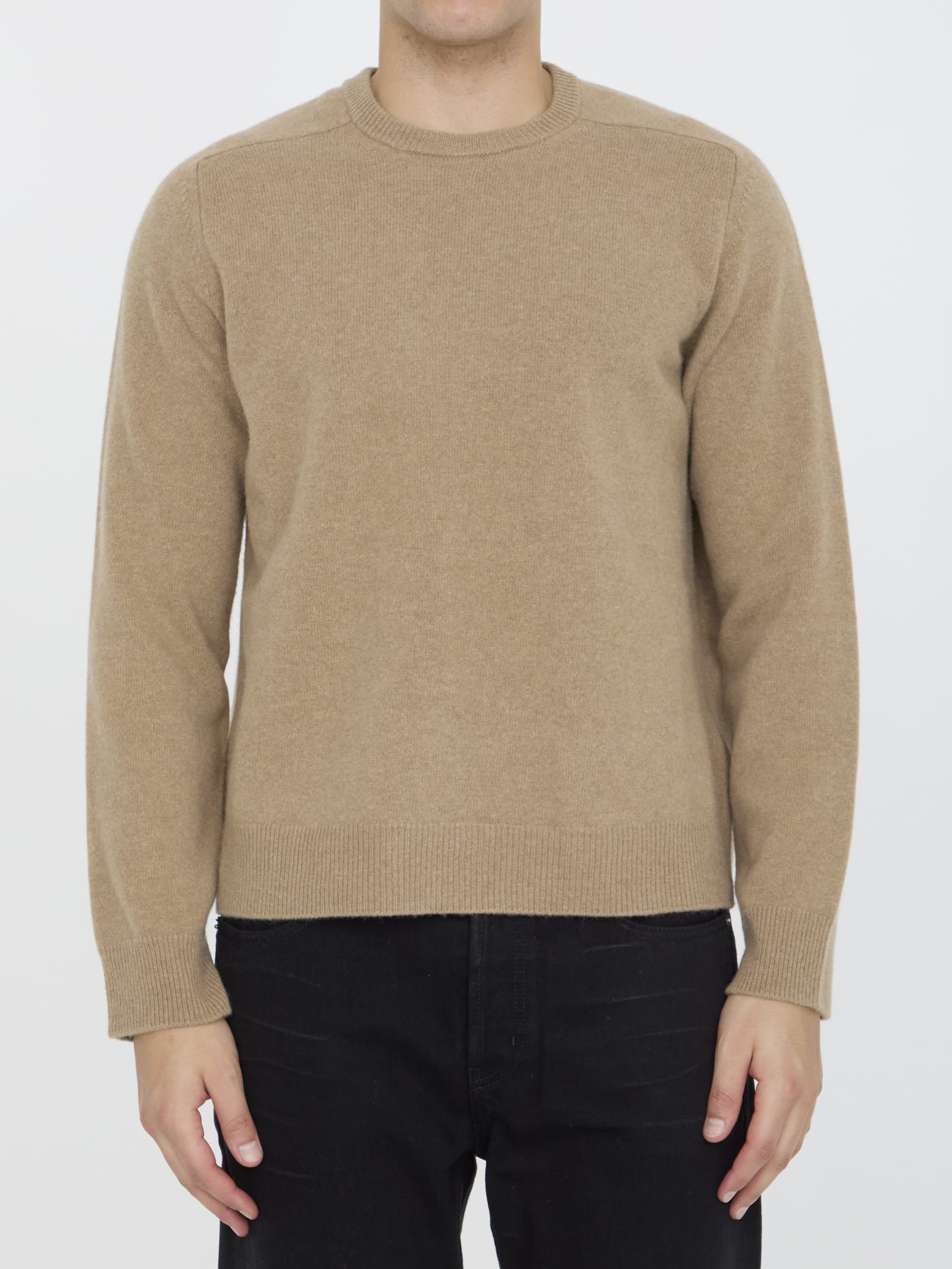 Shop Maison Margiela Wool Jumper In Beige