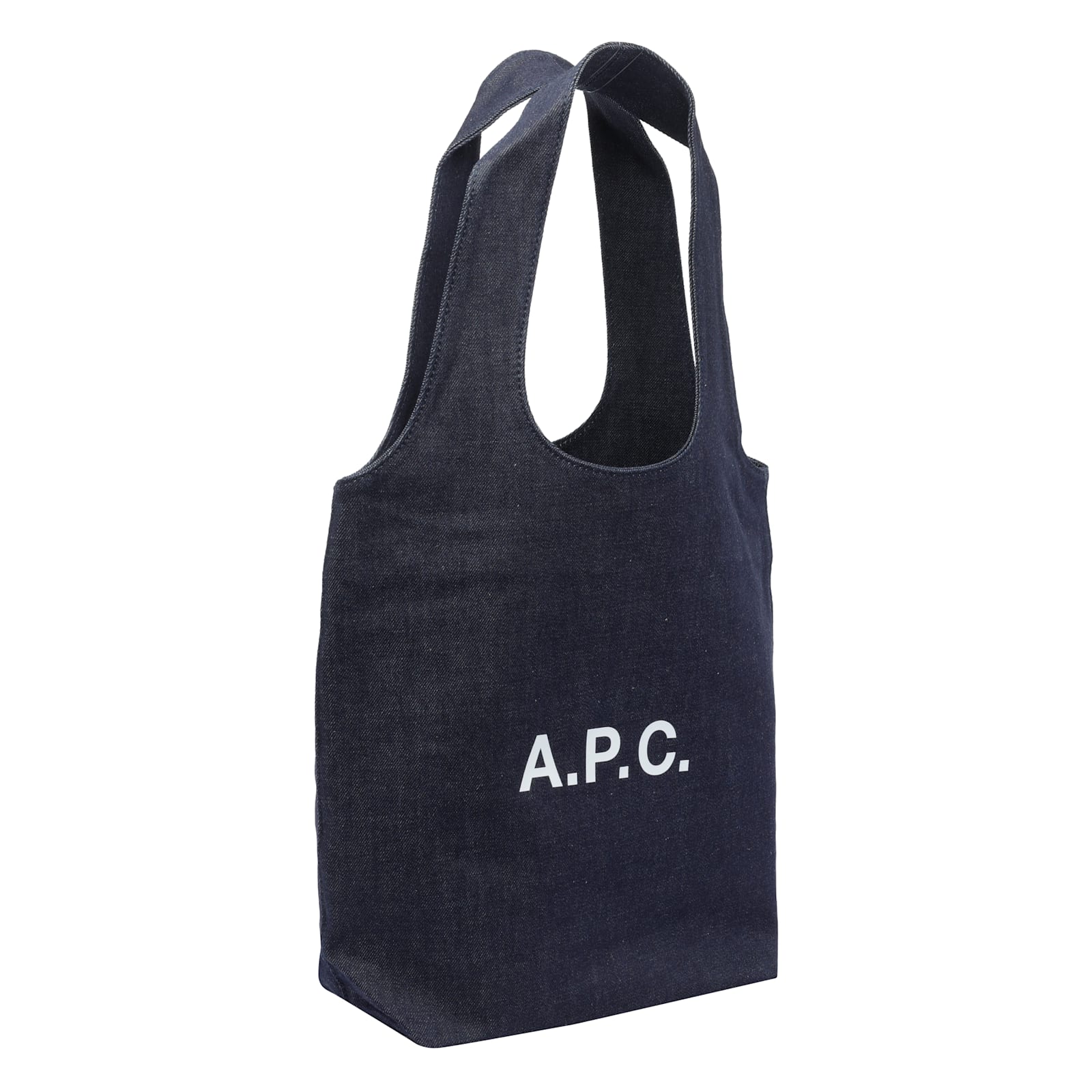 Apc A.p.c. Small Ninon Denim Tote Bags In Blue
