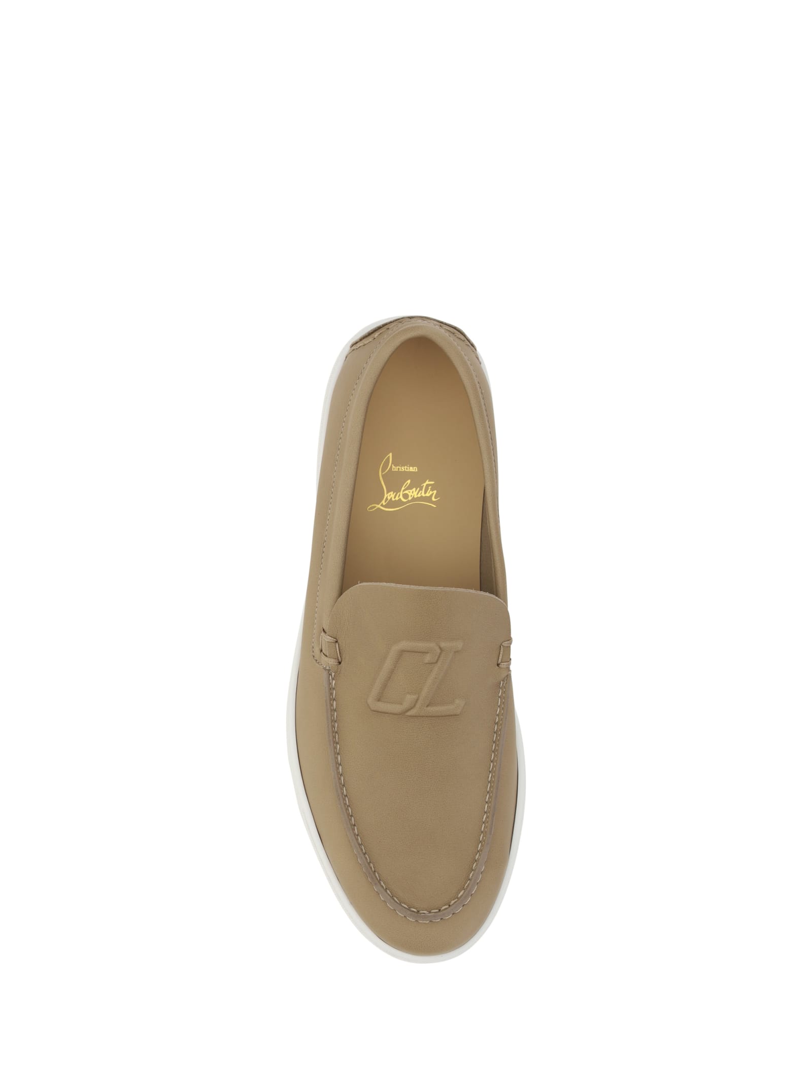 Shop Christian Louboutin Varsiboat Loafers In Saharienne