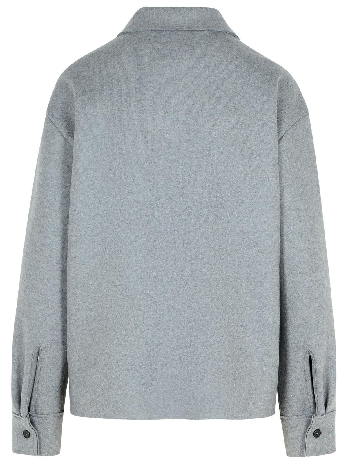 Shop Jil Sander Grey Wool Blend Shirt