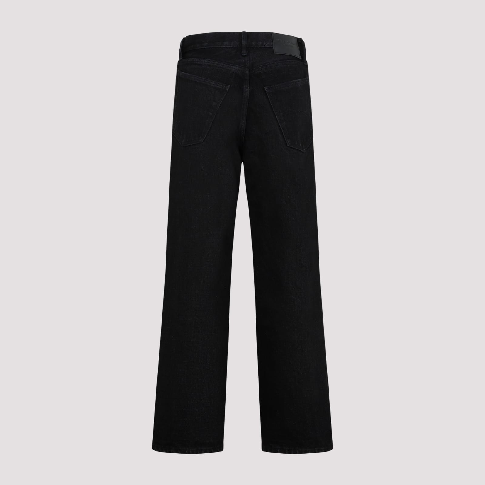 Shop Balenciaga Ankle Cut Jeans In Pitch Black