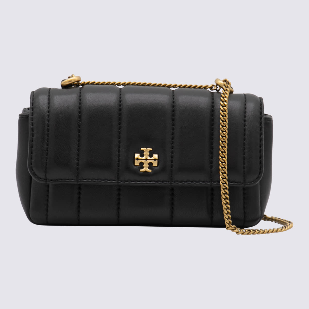 Shop Tory Burch Black Leather Kira Crossbody Bag