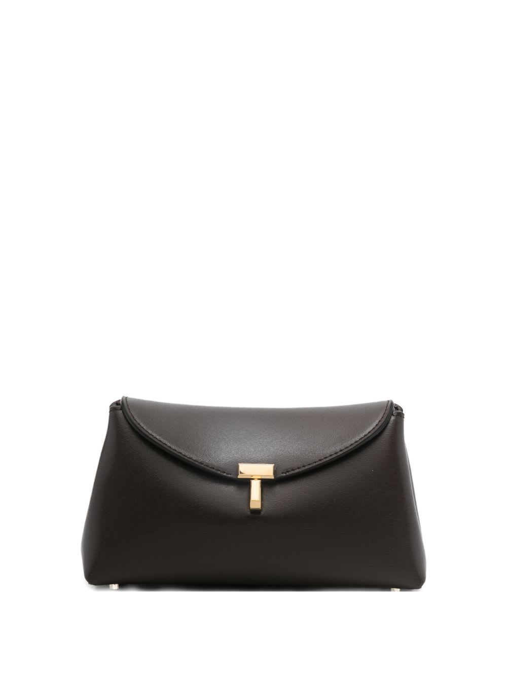 Totême Mini Leather Clutch In Brown
