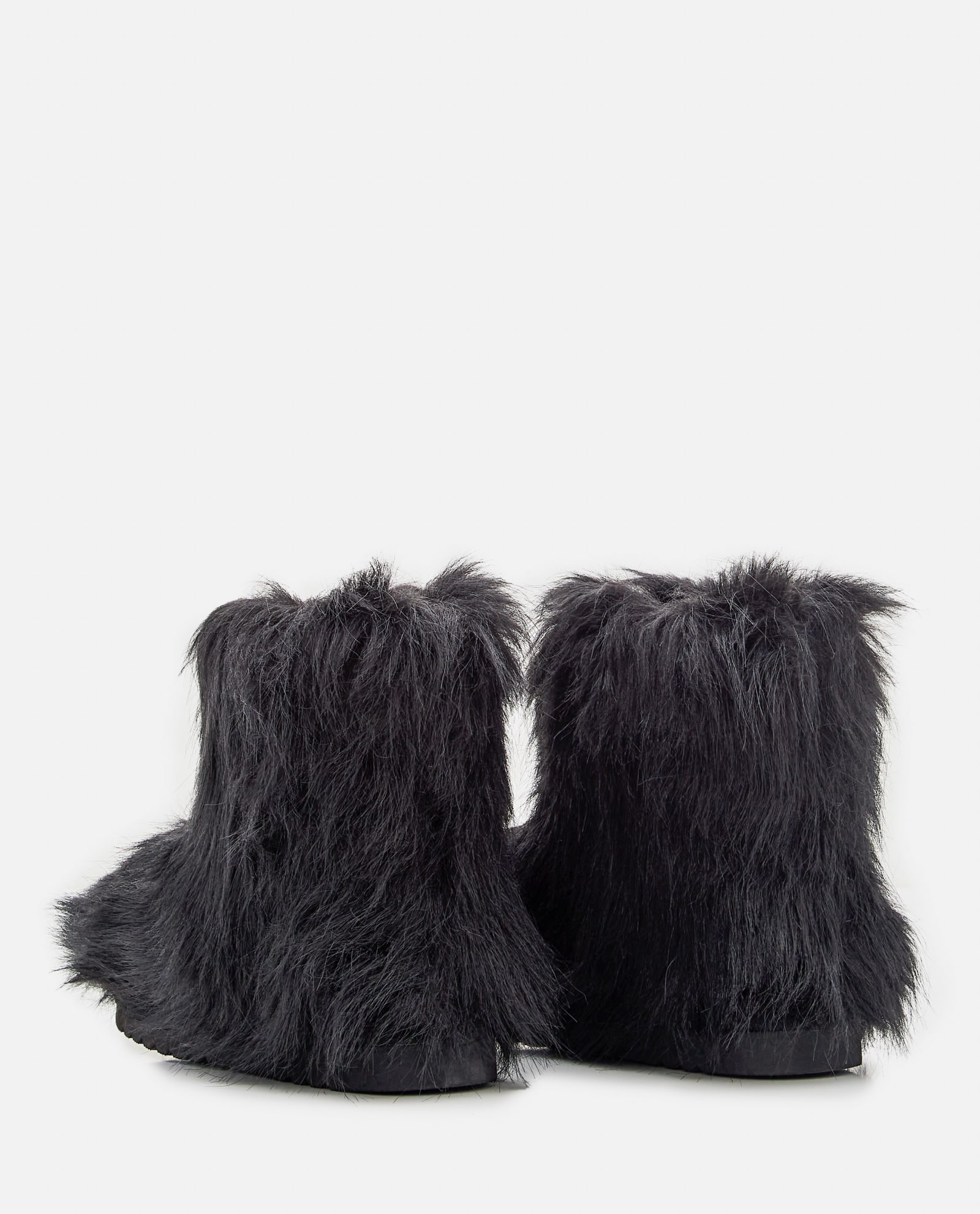 Shop Stand Studio Olivia Medium Faux Fur Boots In Black