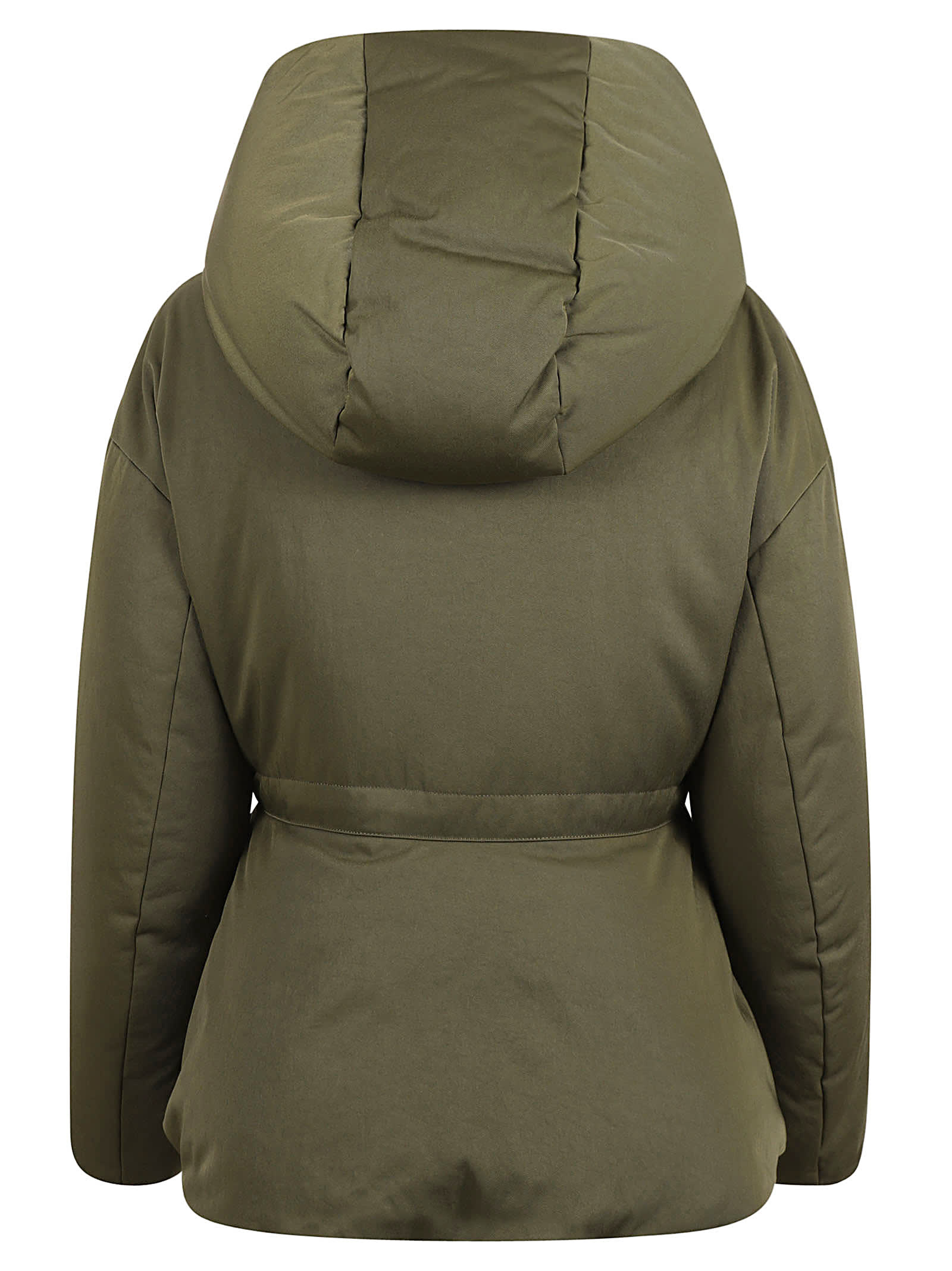 Alexander Mcqueen Relaxed Silhouette Coat With High Collar In Green