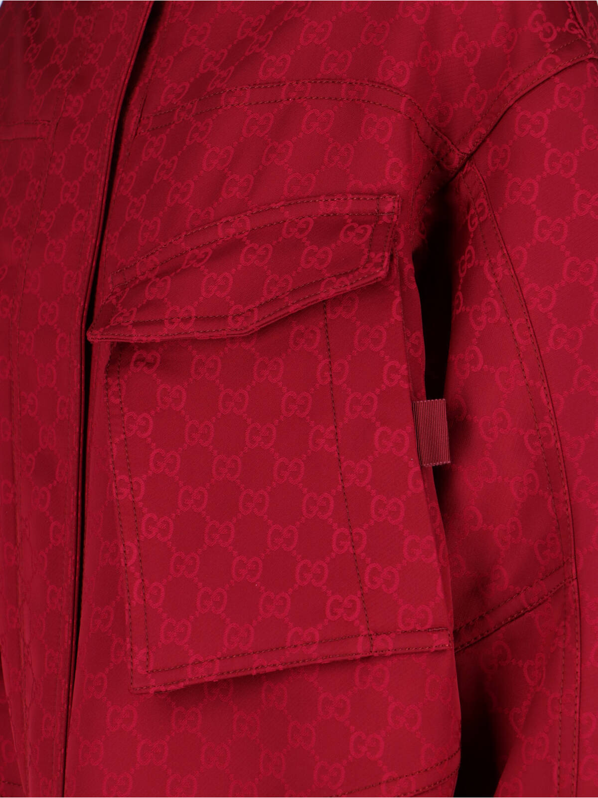 Gucci Gg Jacquard Fabric Coat In Red