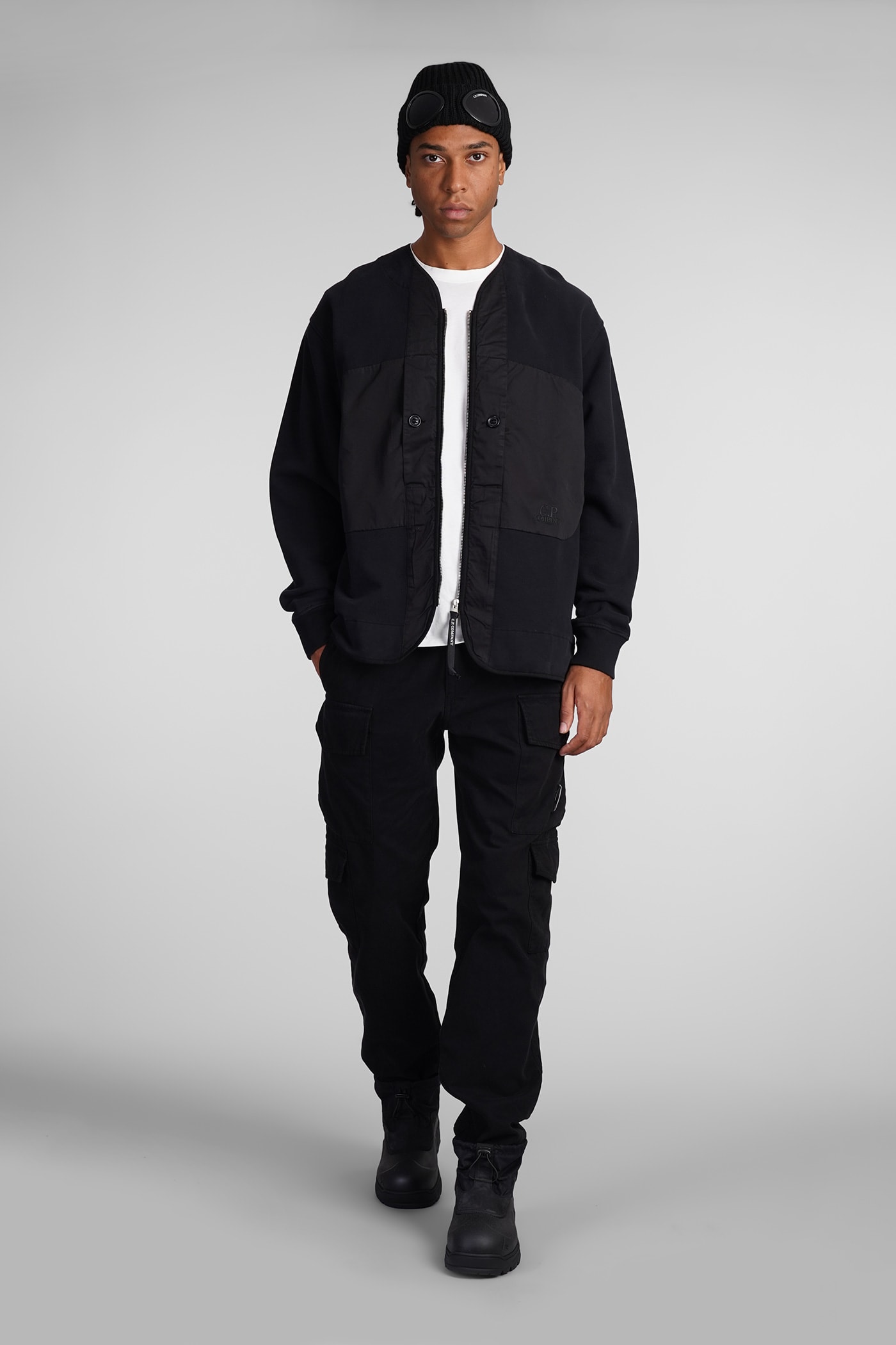 Shop C.p. Company Casual Jacket In Black Cotton