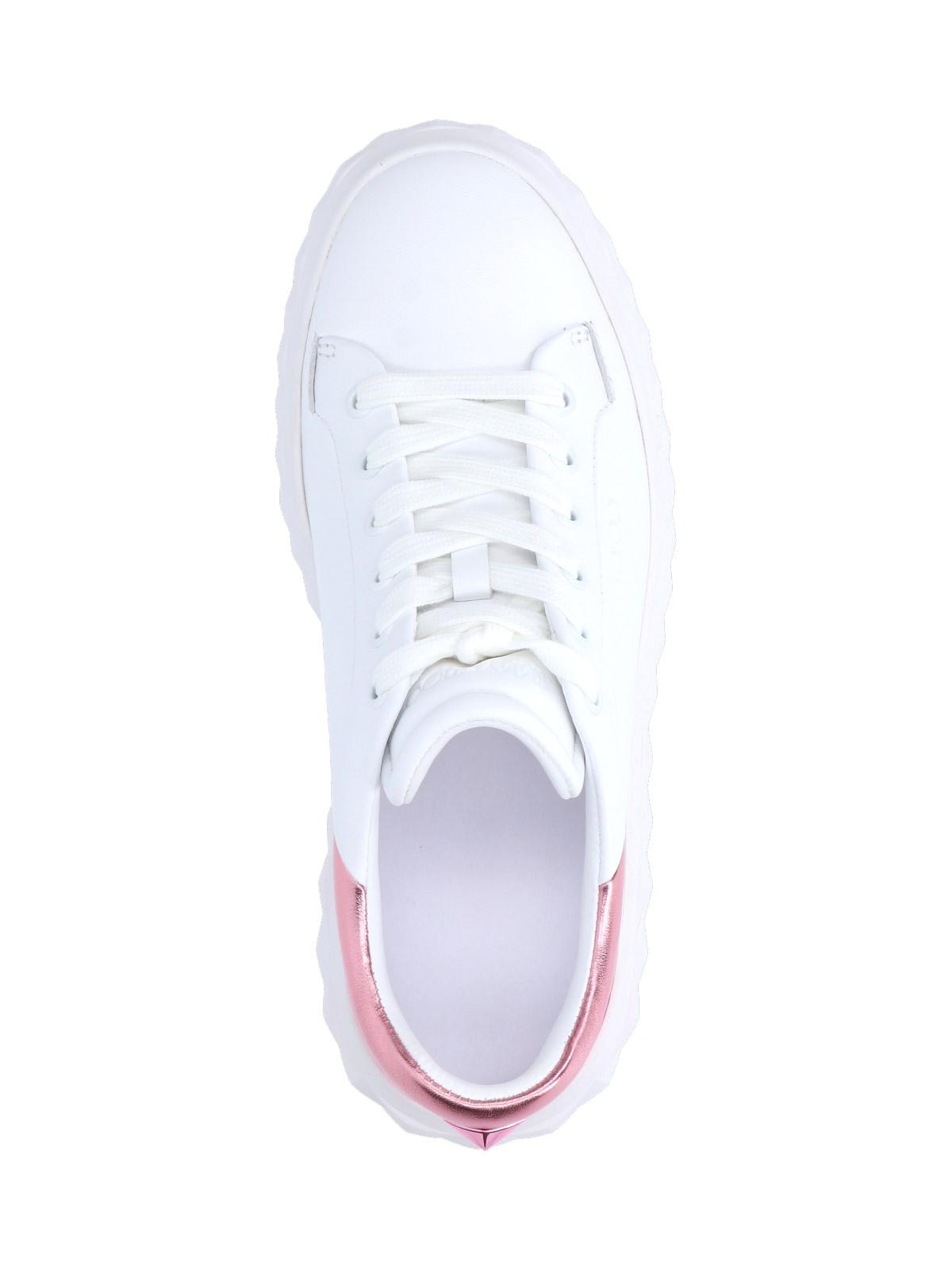 Shop Jimmy Choo Diamond Maxi Sneakers In White