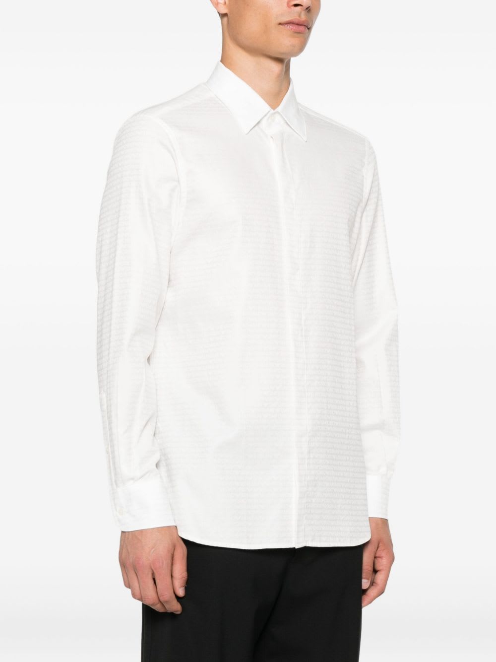 Emporio Armani Shirt Linen Collar Button-down In White