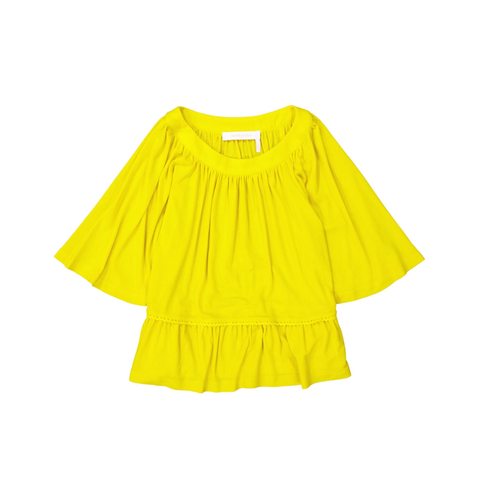 Shop See By Chloé Flared Top In Yellow