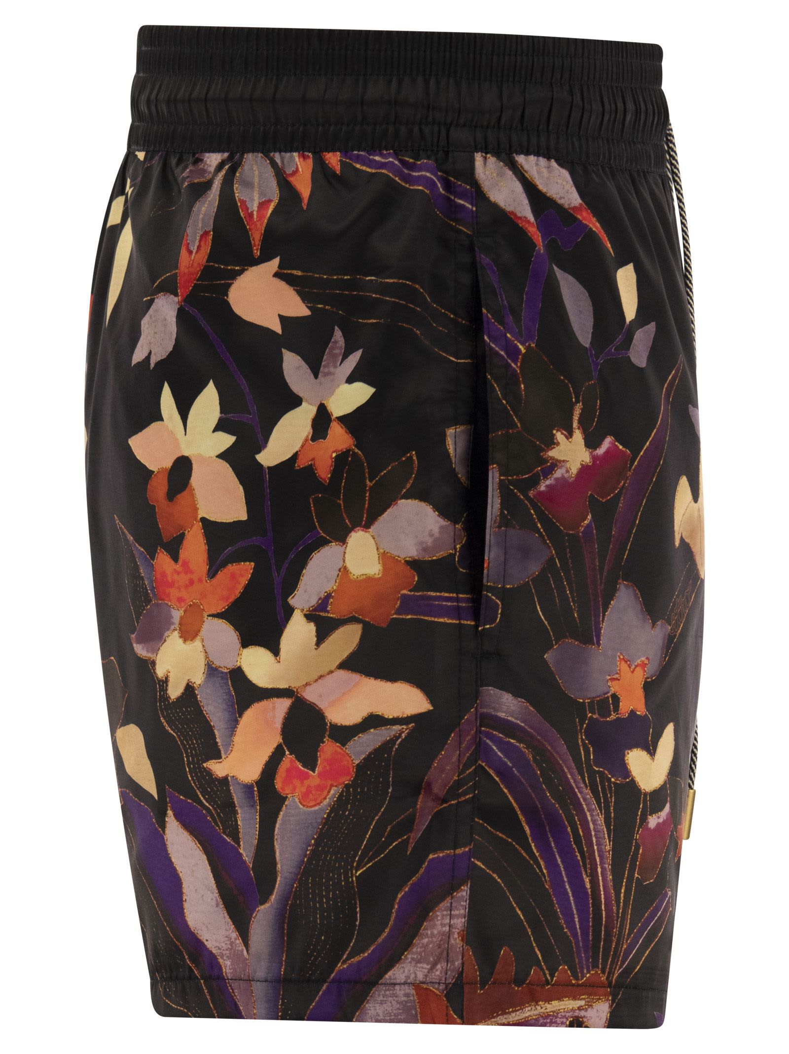 Shop Etro Costume With Floral Ramage Print In Black