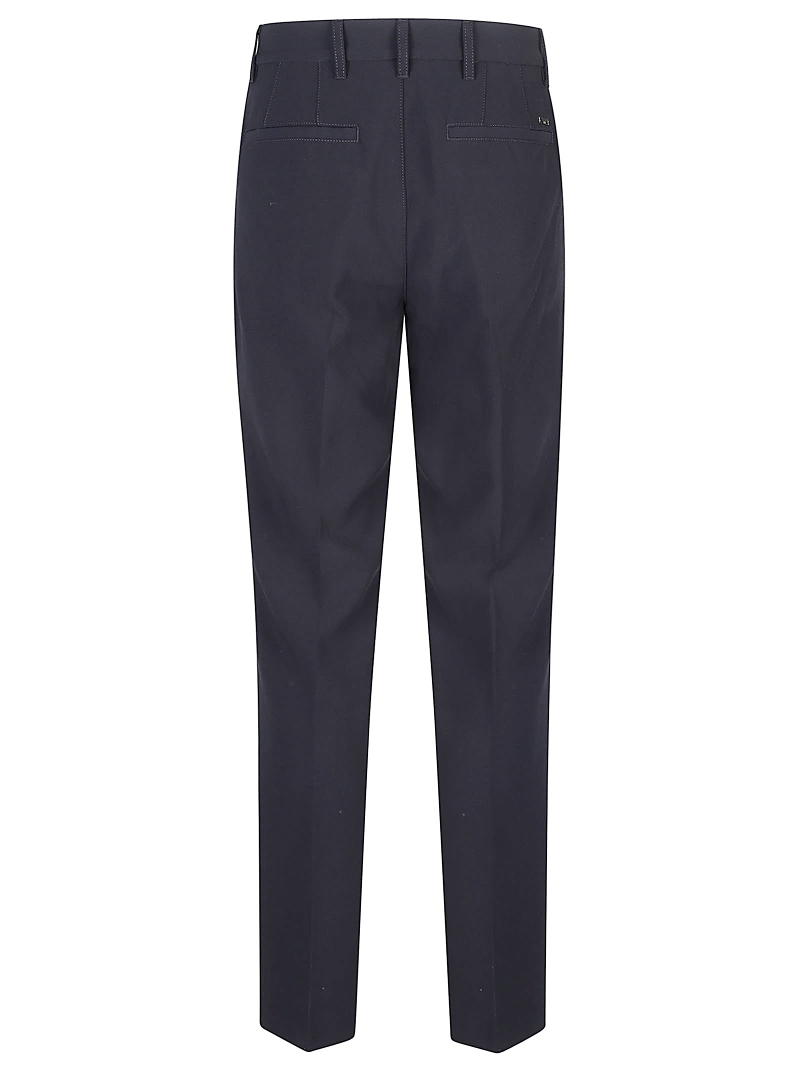 Emporio Armani Navy Blue Tailored Trousers In Blue