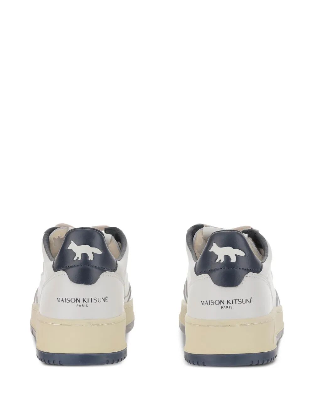 Autry X Maison Kitsune Medalist Low Top Sneakers In White