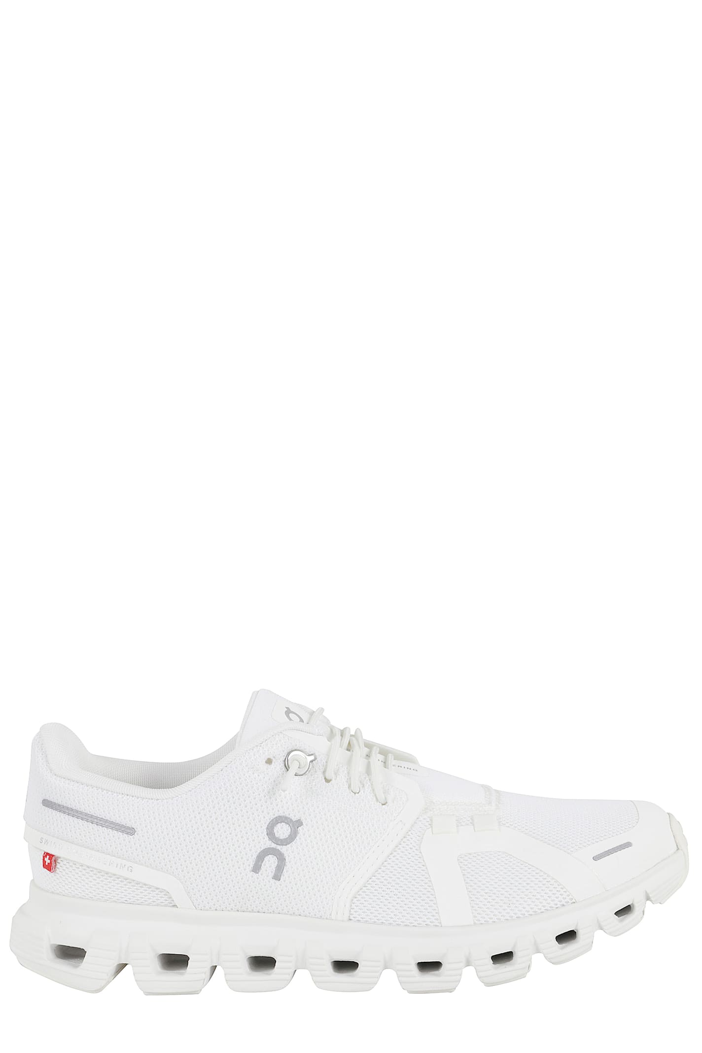 On Low Top Sneakers With Mesh Upper And Rubber Outsole In White