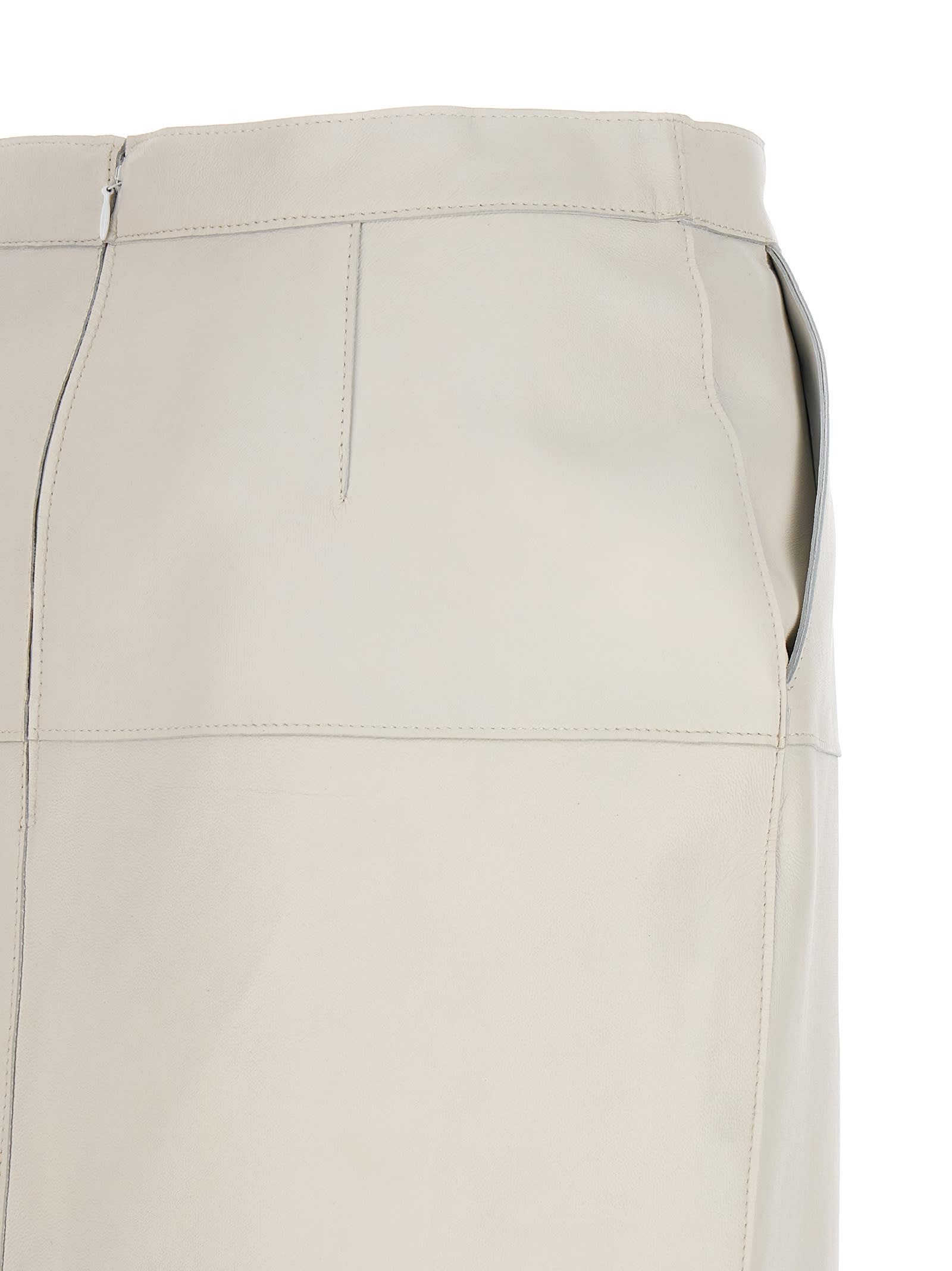 Shop P.a.r.o.s.h Leather Skirt In White