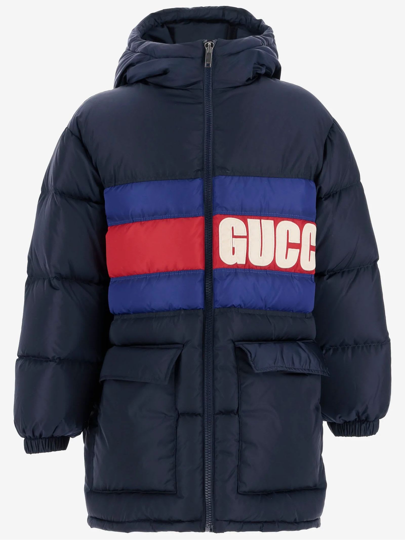 Shop Gucci Kids Coats Blue