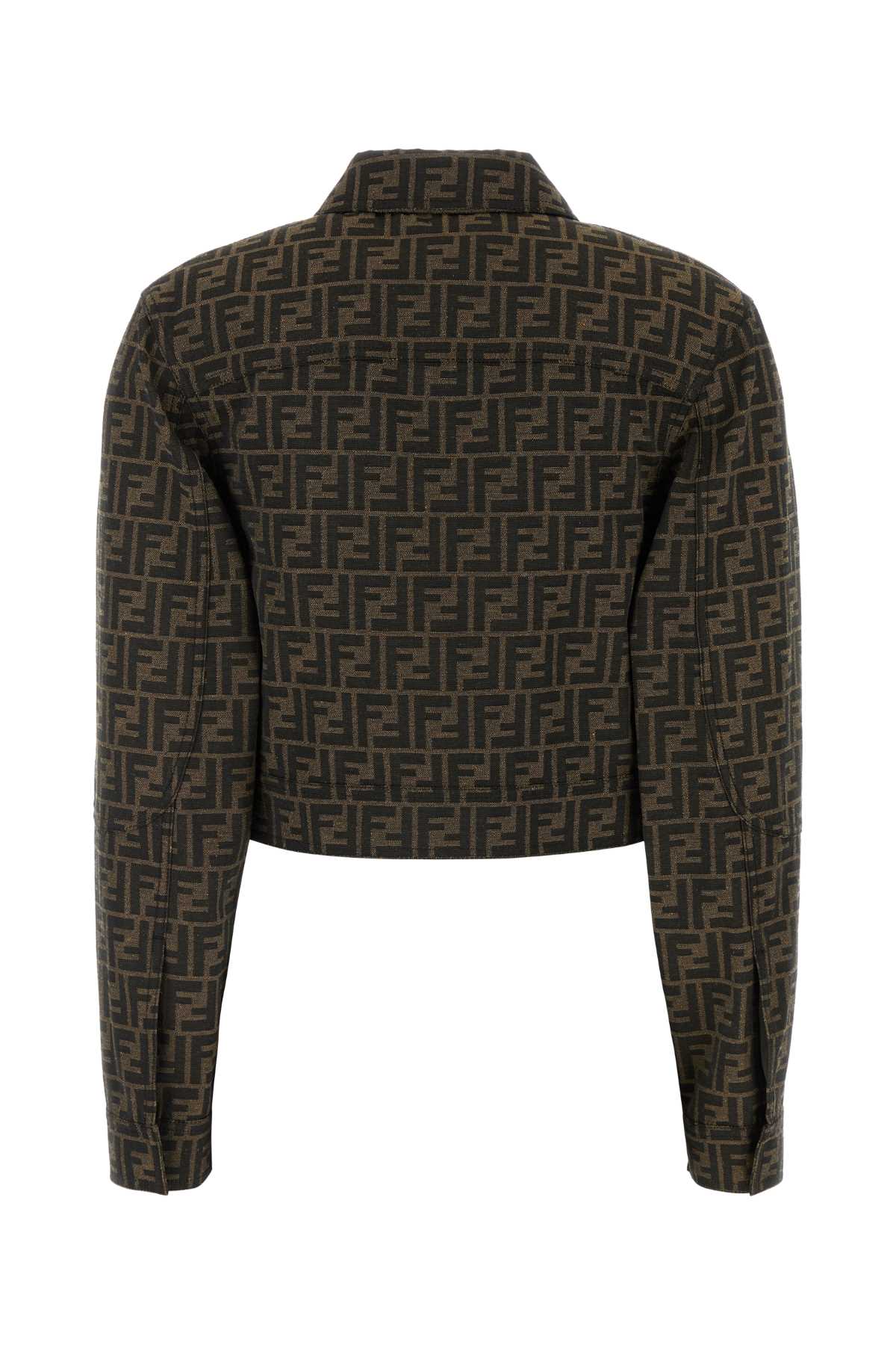 FENDI EMBROIDERED POLYESTER BLEND JACKET