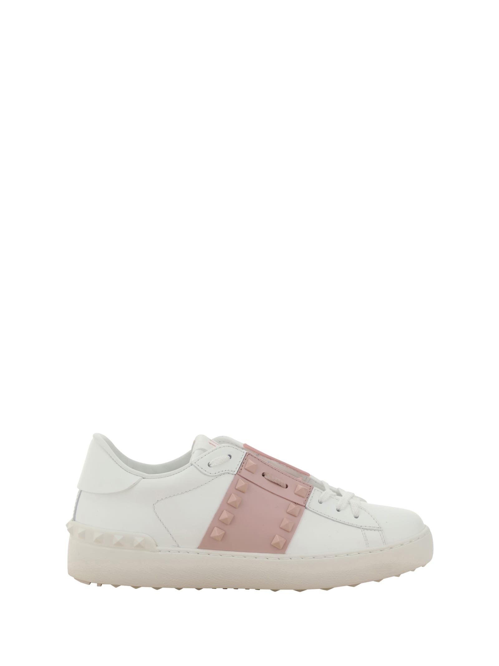 Shop Valentino Garavani Rockstud Untitled Sneakers In Bianco/water Rose/bianco