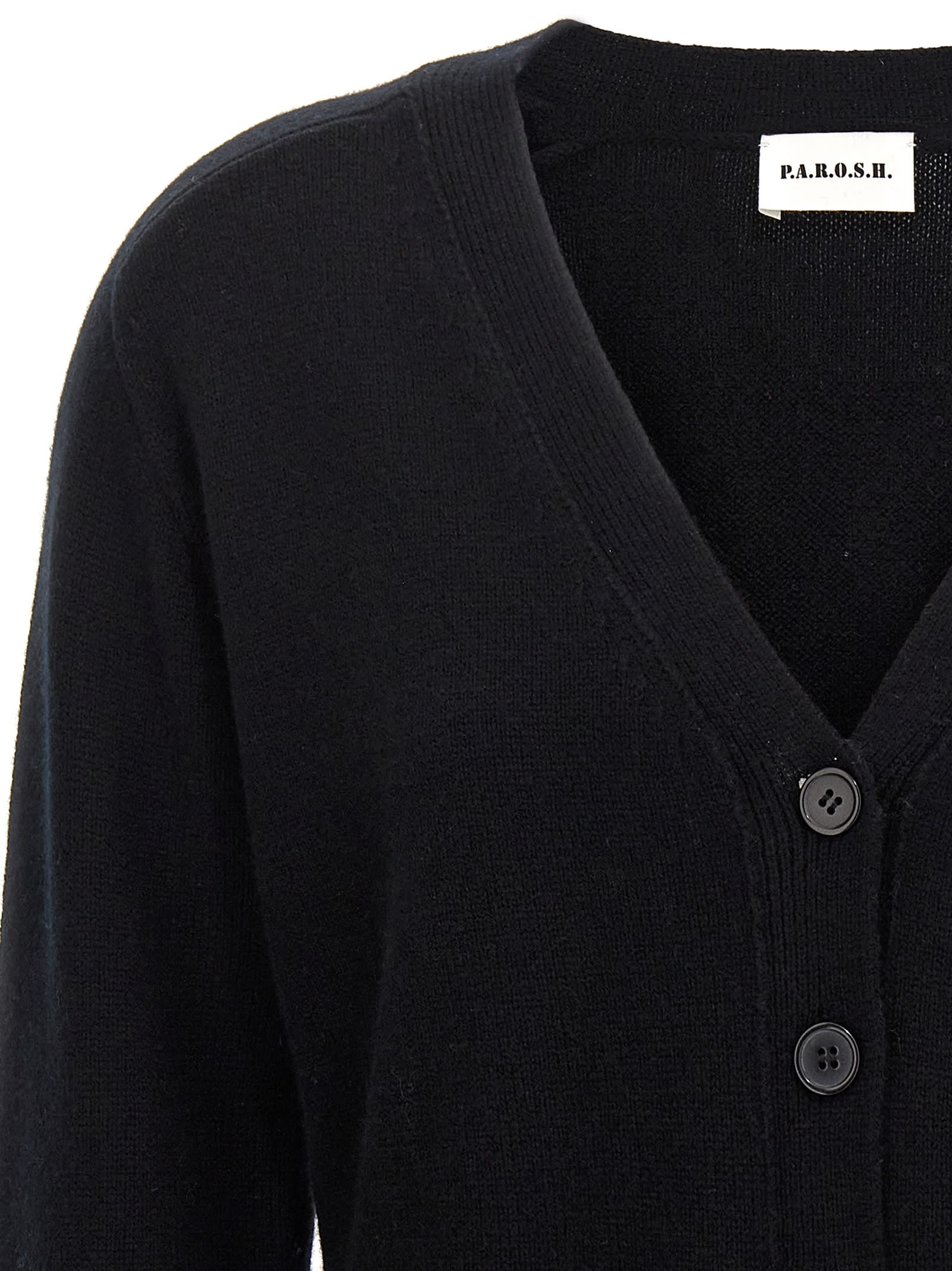 Shop P.a.r.o.s.h Loos Cardigan In Black