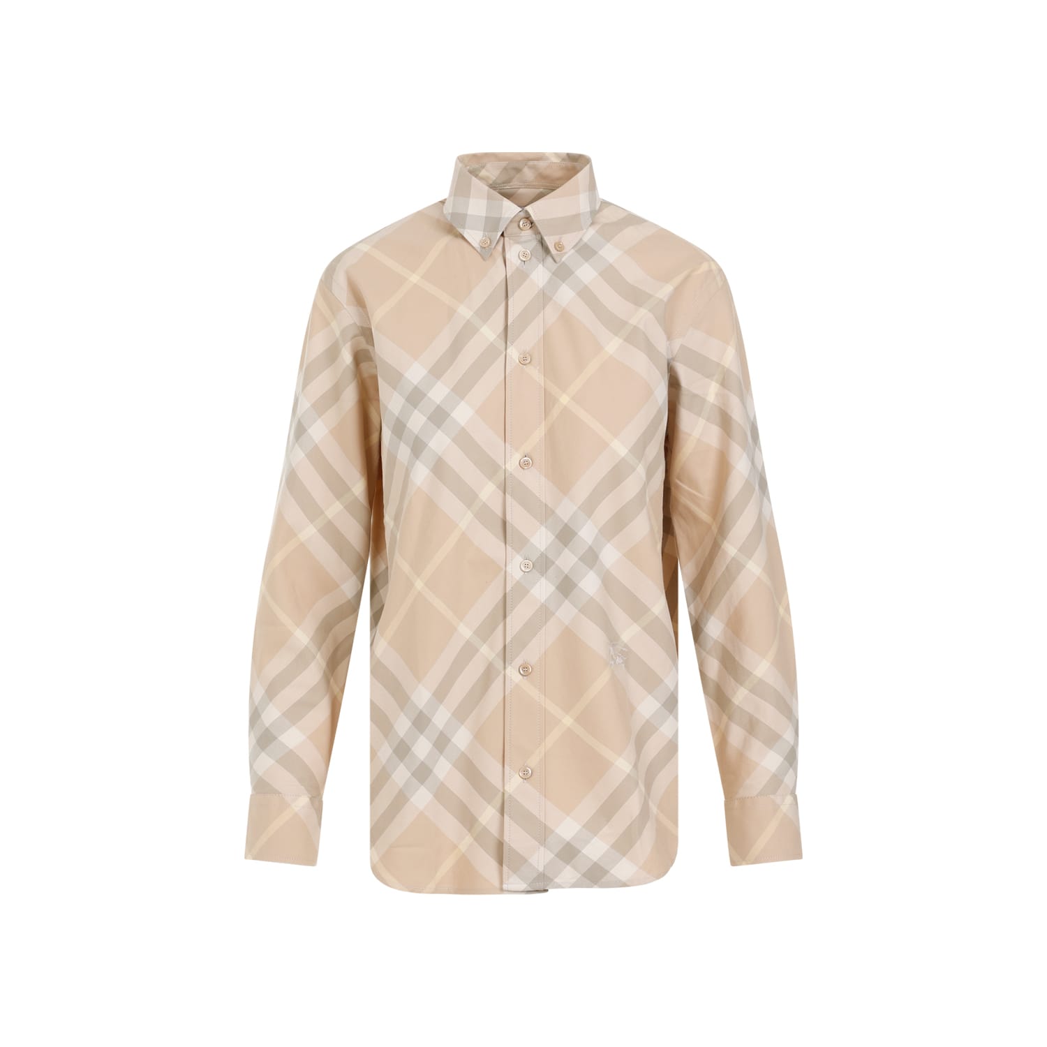 Shop Burberry Shirt In Flax Ip Check