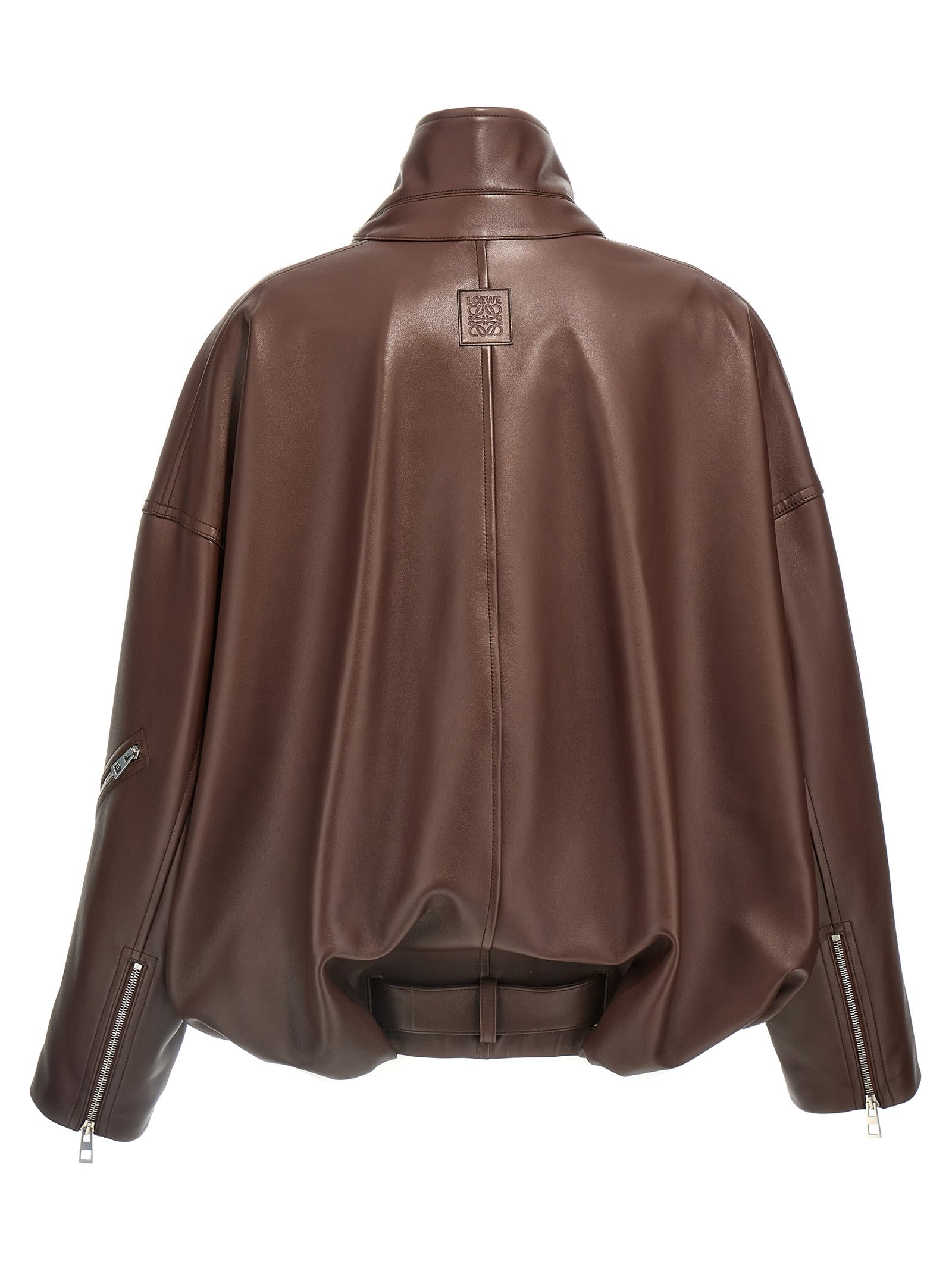 Shop Loewe Nappa Balloon Jacket In Brown