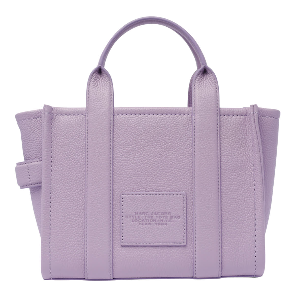 Shop Marc Jacobs The Leather Small Tote Bag In Purple