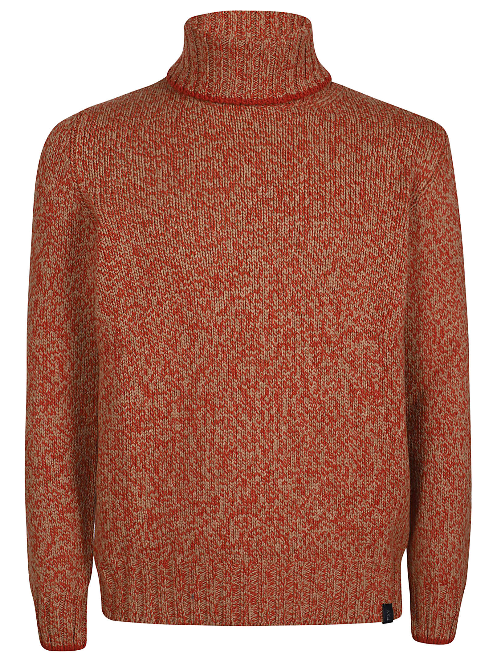 Fay Mouline` Turtle Neck In U Caramello Chiaro/paprika Medio