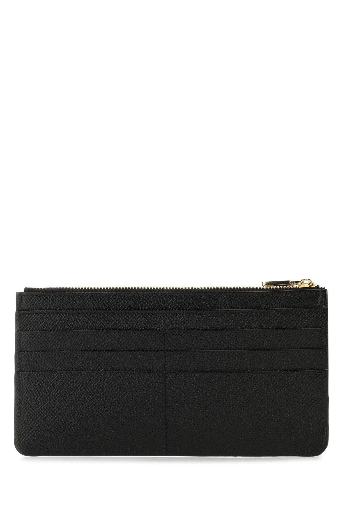 Shop Dolce & Gabbana Black Leather Card Holder In Nero