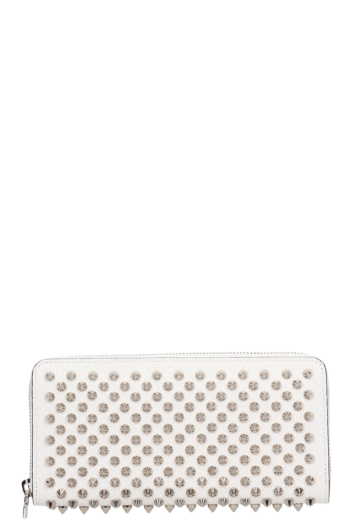 CHRISTIAN LOUBOUTIN PANETTONE WALLET IN WHITE LEATHER,3205076H924