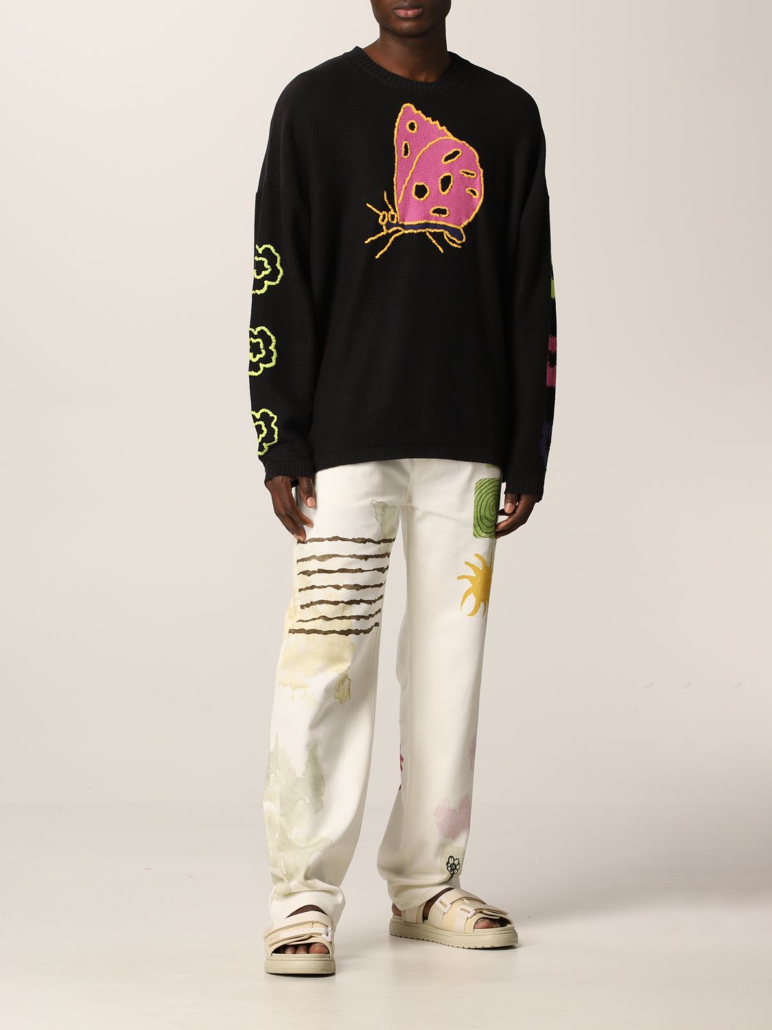 MCQ ALEXANDER MCQUEEN Appliquéd intarsia cotton sweater