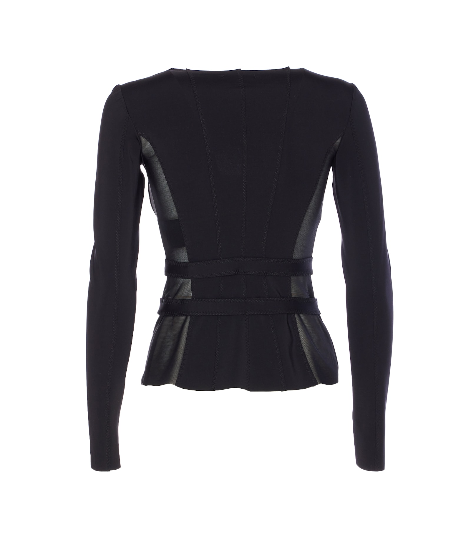 Elisabetta Franchi Fitted Black Jacket With Sweetheart Neckline In Black