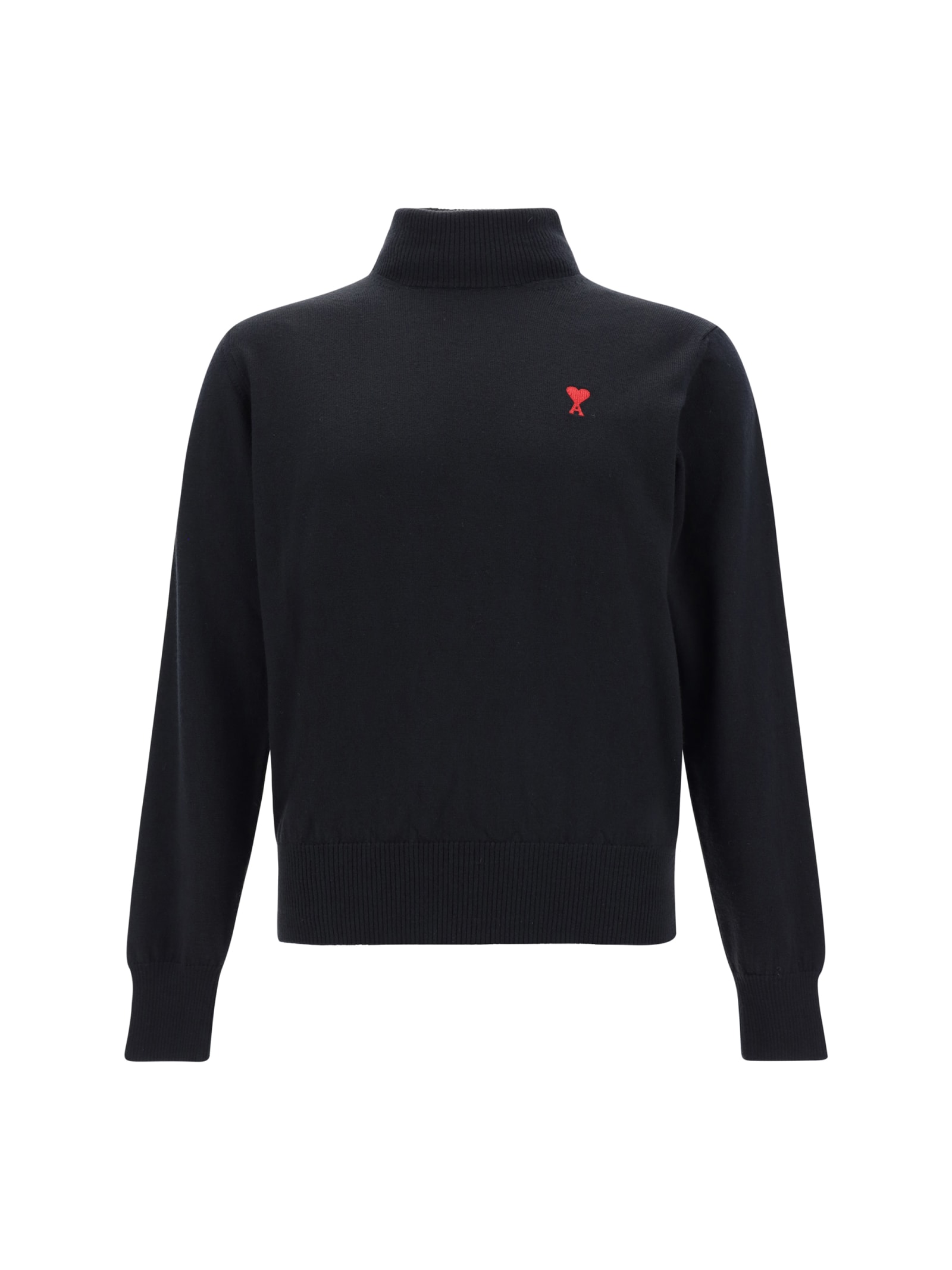 Shop Ami Alexandre Mattiussi Turtleneck Sweater In Black