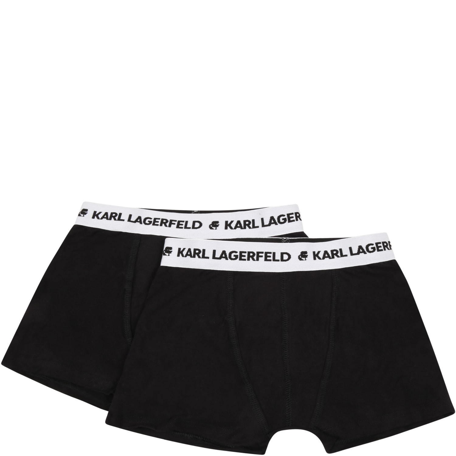 Karl Lagerfeld Kids Black Set For Boy With White Logo