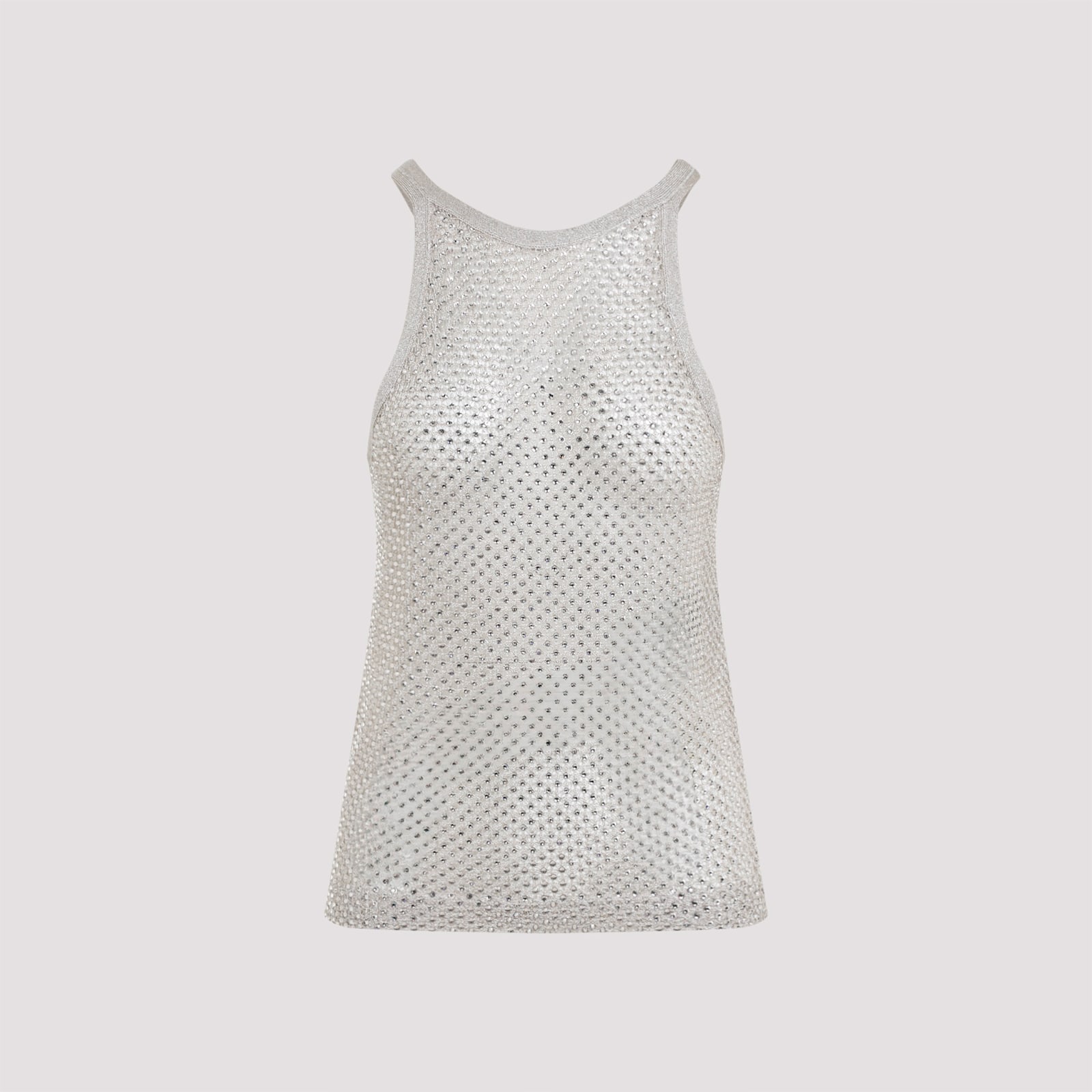 Tom Ford Lurex Knit Beige Viscose Top In Metallic