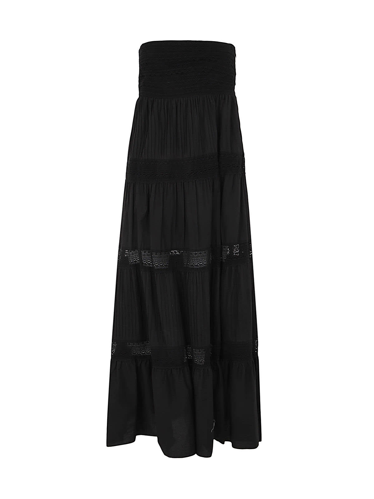 Twinset Brassarie Lace Long Dress With Ribs