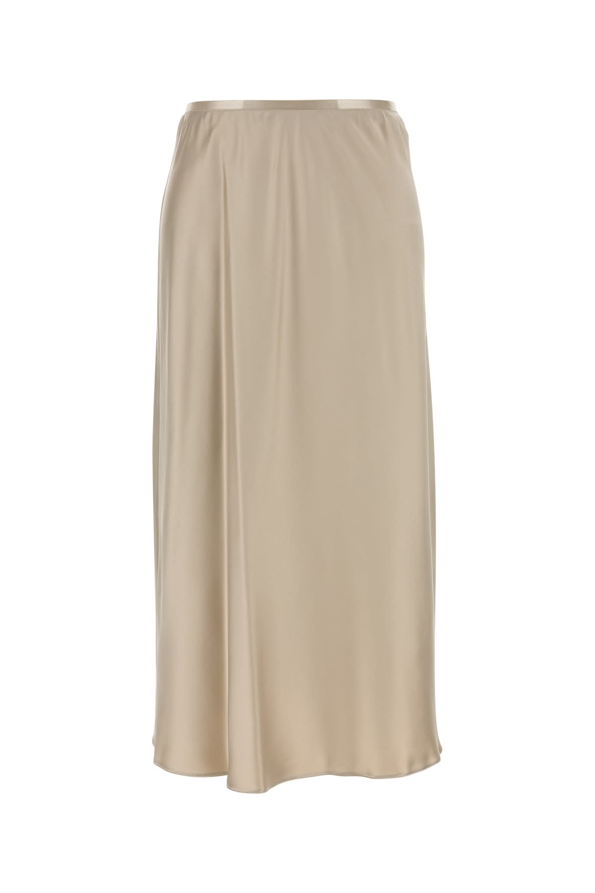 Max Mara Satin Finish Midi Skirt With Flowing Silhouette