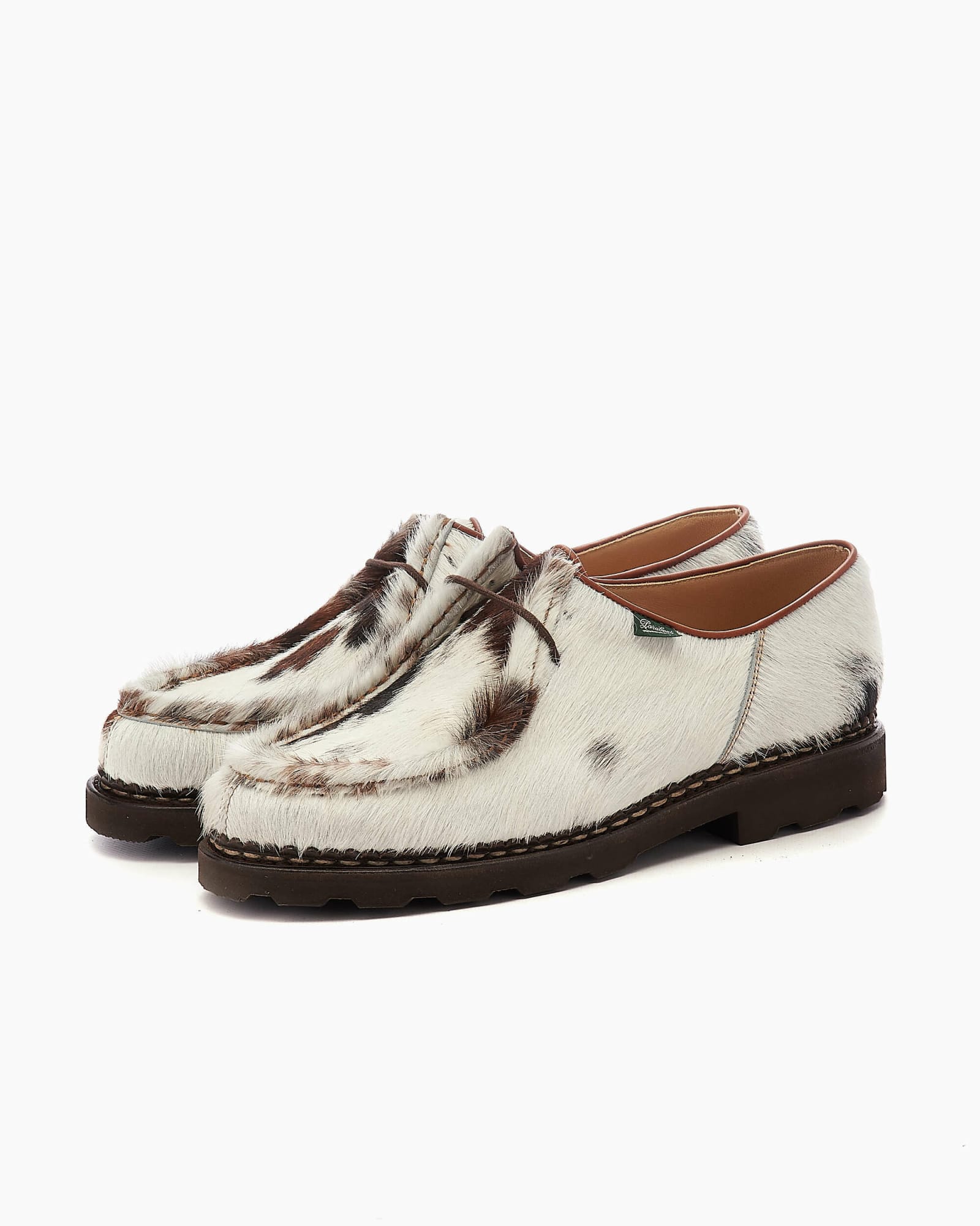 Shop Paraboot Michael Vache In Marron Poils Vache