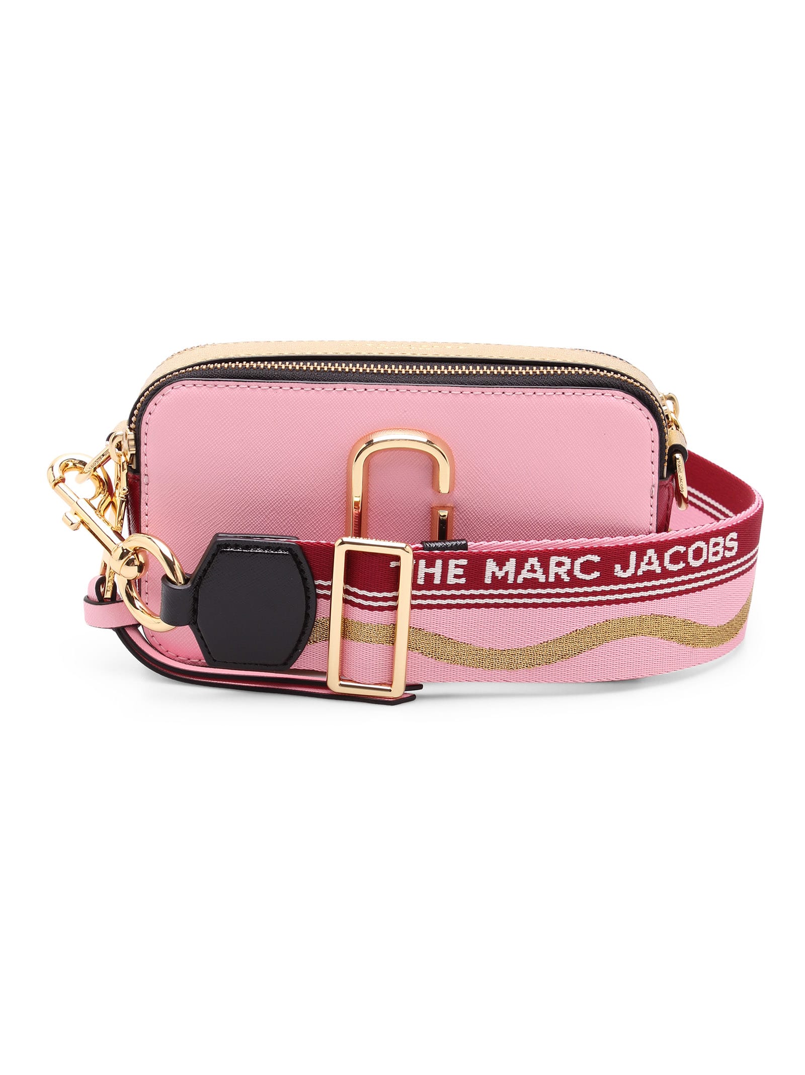 Marc Jacobs, Snapshot Bag In Baby Pink And Red Leather With Polyurethane  Coating