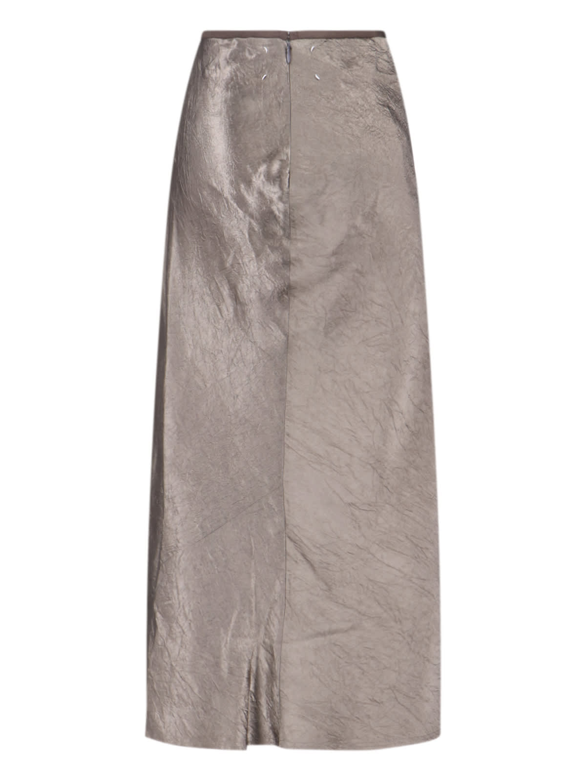 Maison Margiela Womens Taupe Crinkled-texture Regular-fit Woven Midi Skirt In Brown