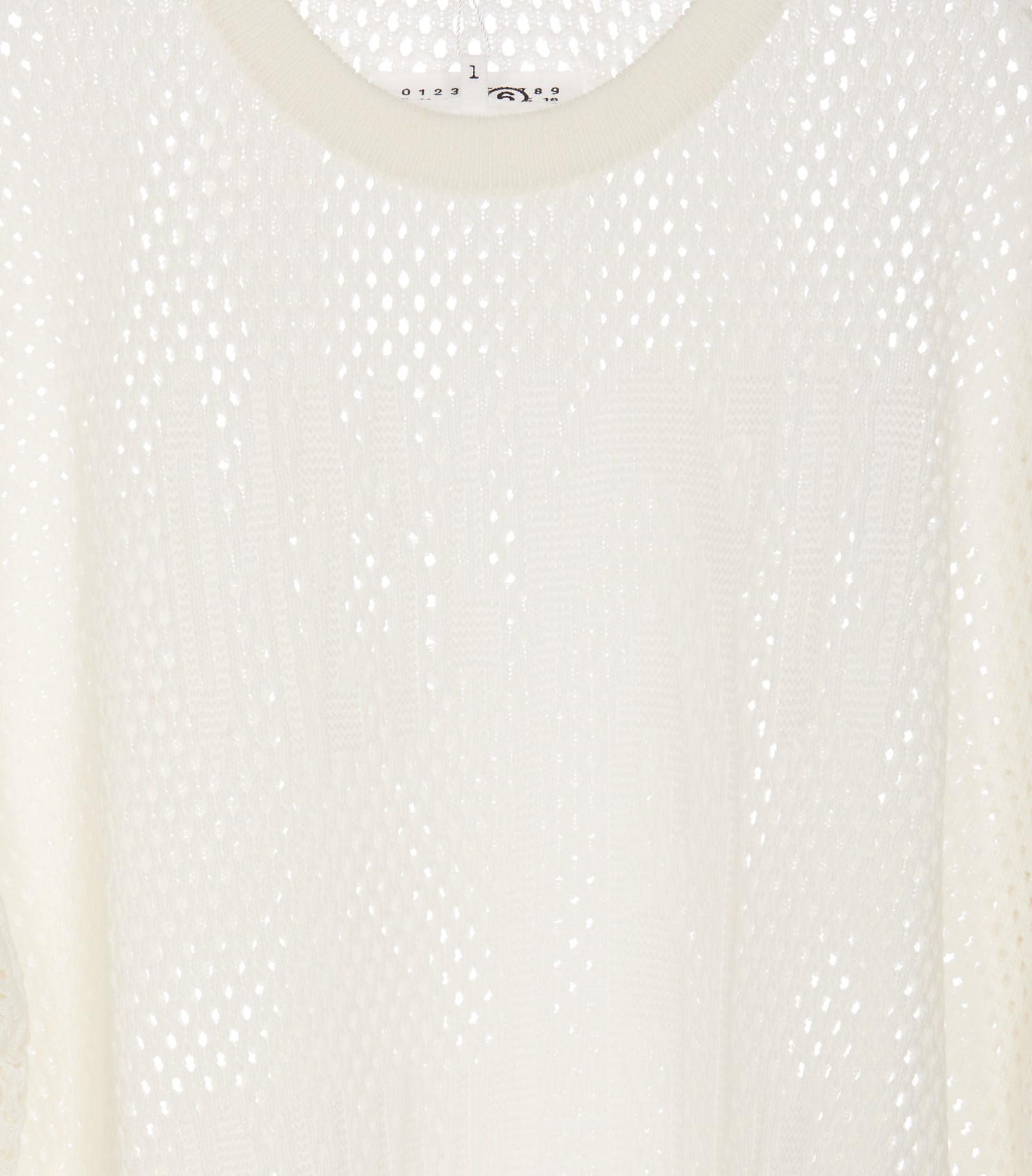 Shop Mm6 Maison Margiela Net Long Sweater In White