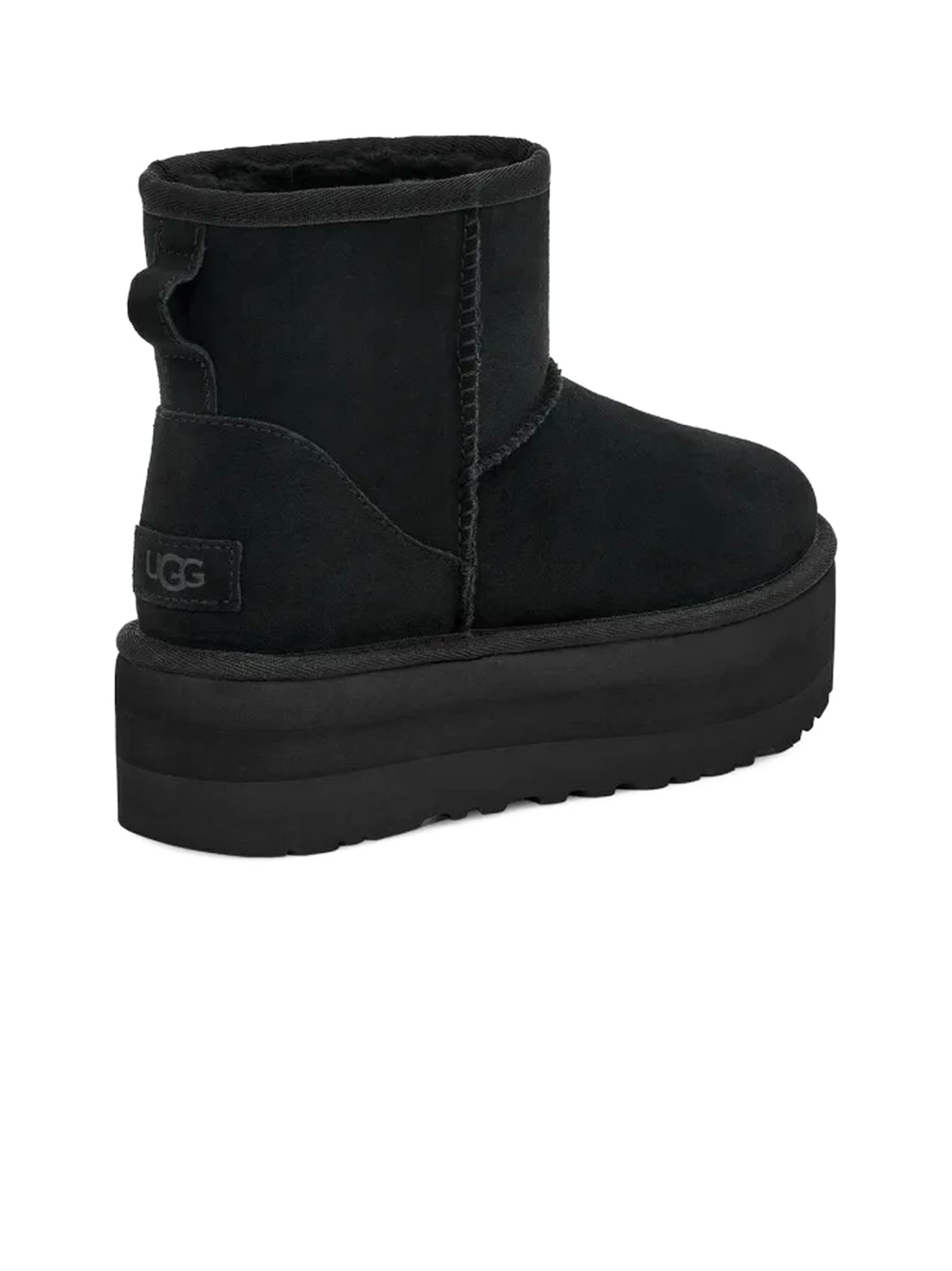 UGG BLACK CLASSIC MINI PLATFORM BOOT 