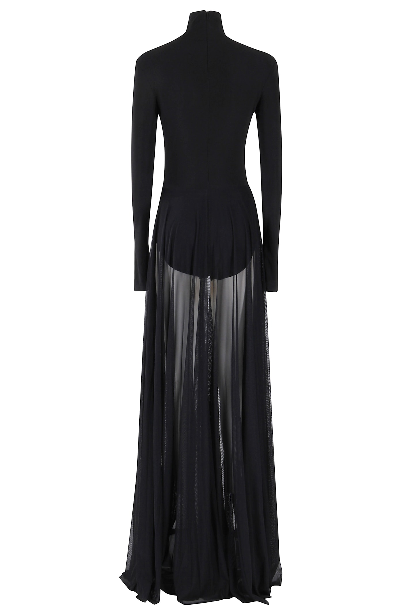 Norma Kamali Long Sleeve Turtle Neck Flared In Brown