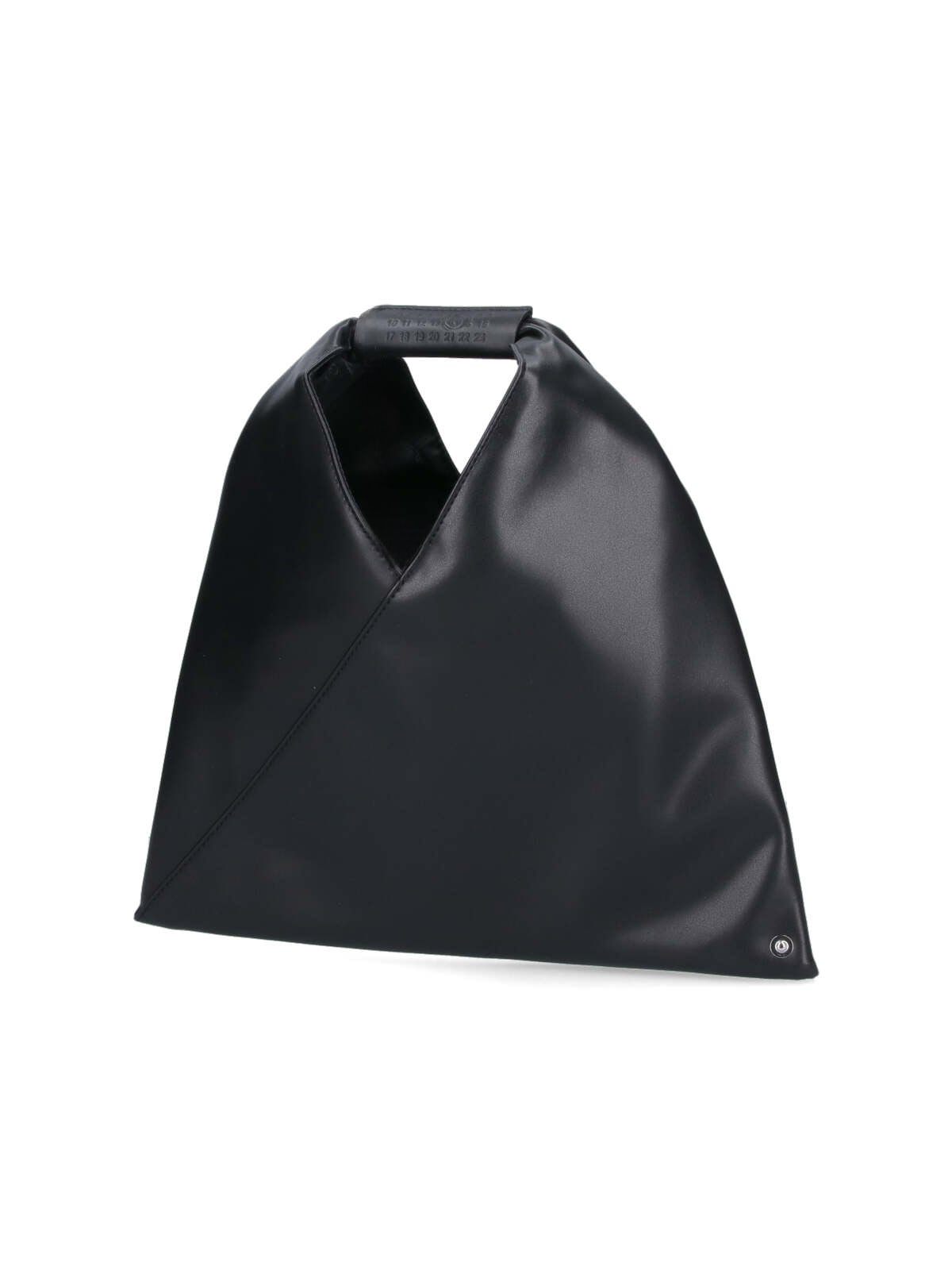 Mm6 Maison Margiela Mm6 By Maison Margiela Asymmetrical Black Mini Bag With Distinctive Handle In Black