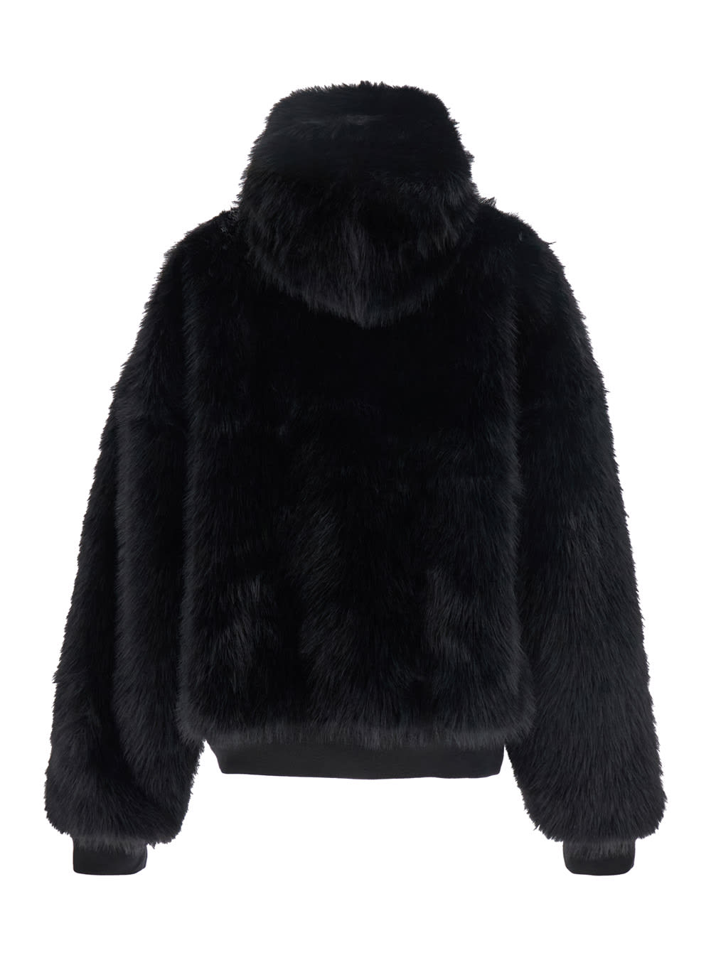 Shop Balenciaga Ski Zip Up Hoodie Fake Fur Look In Black