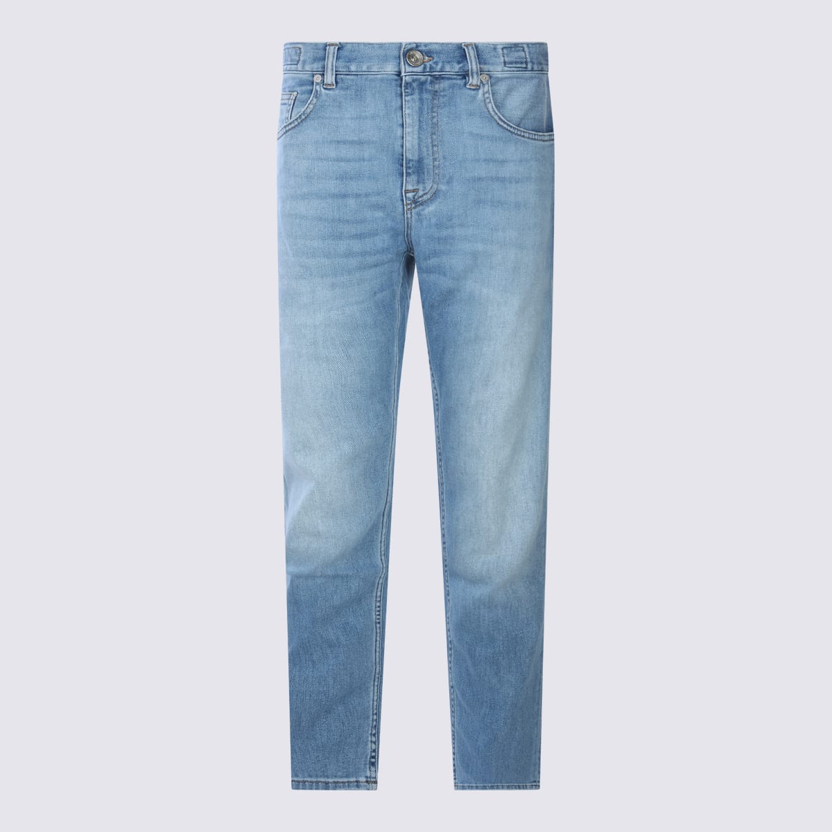 Light Blue Cotton Denim Jeans