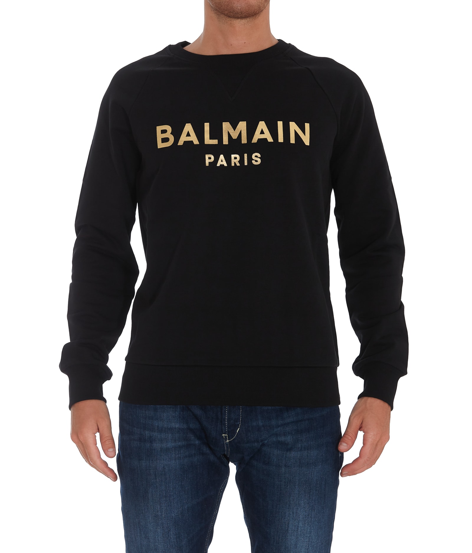 Balmain Golden Logo Balmain Paris Sweatshirt