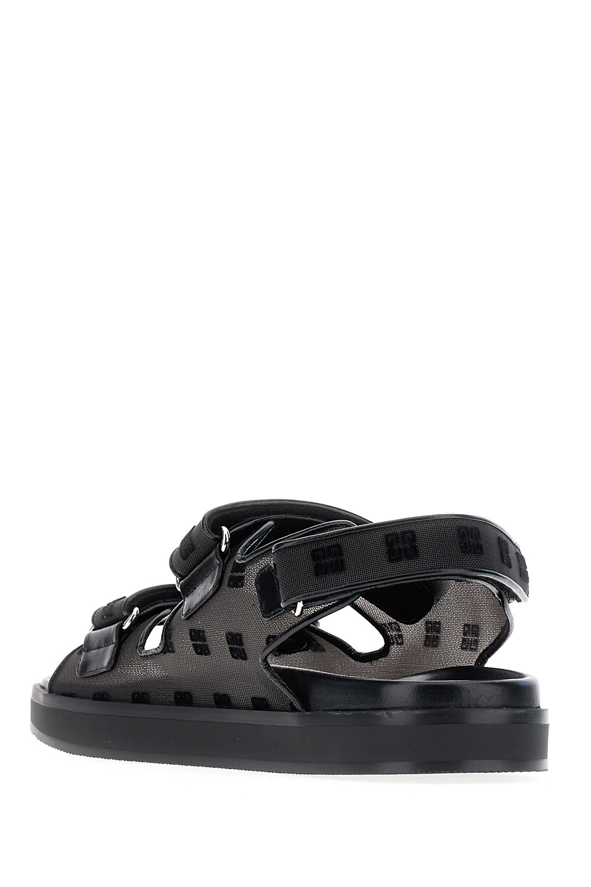 Shop Givenchy Black Mesh 4g Sandals In 001