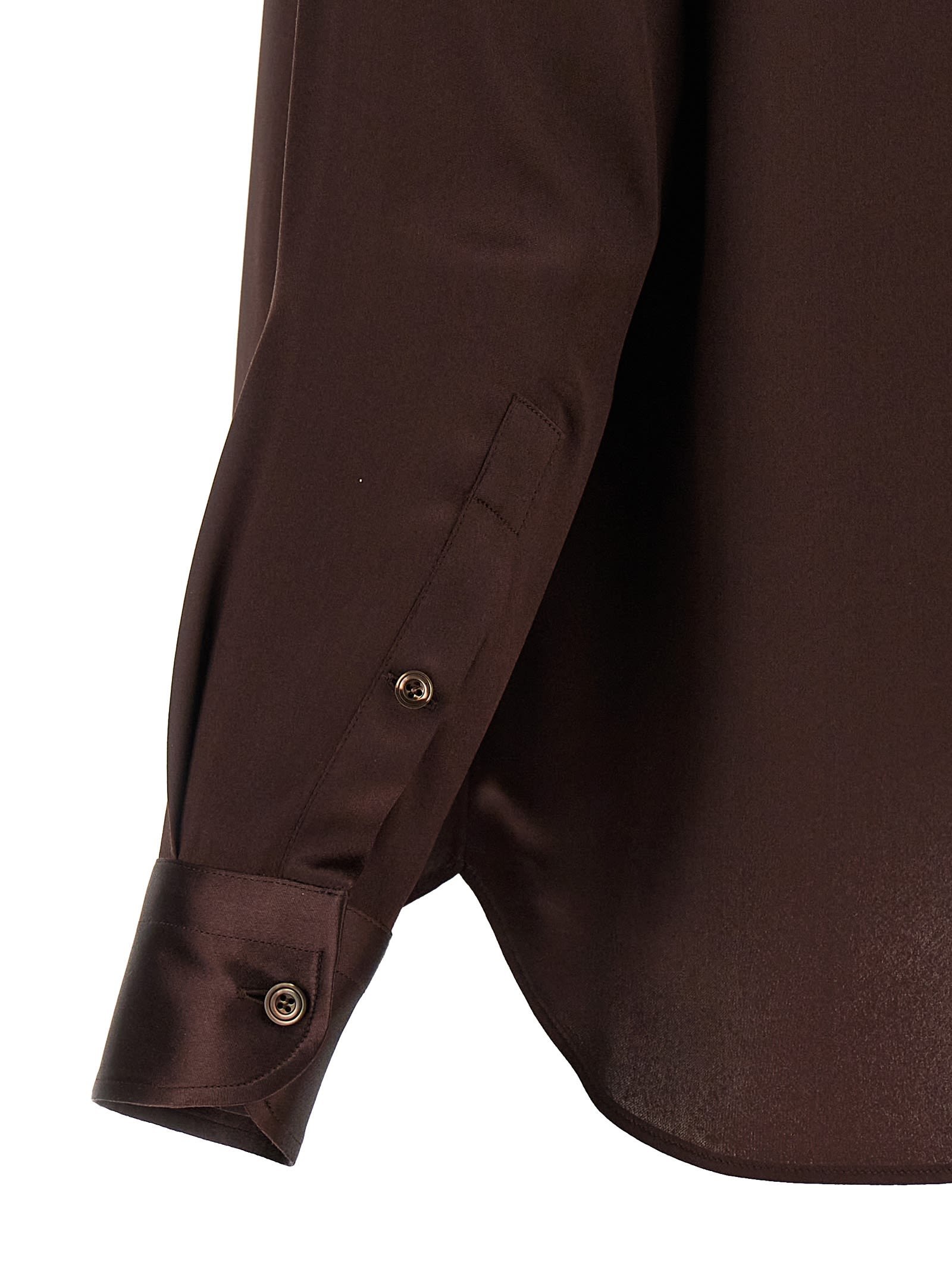 Shop Tom Ford Silk Shirt In Brown