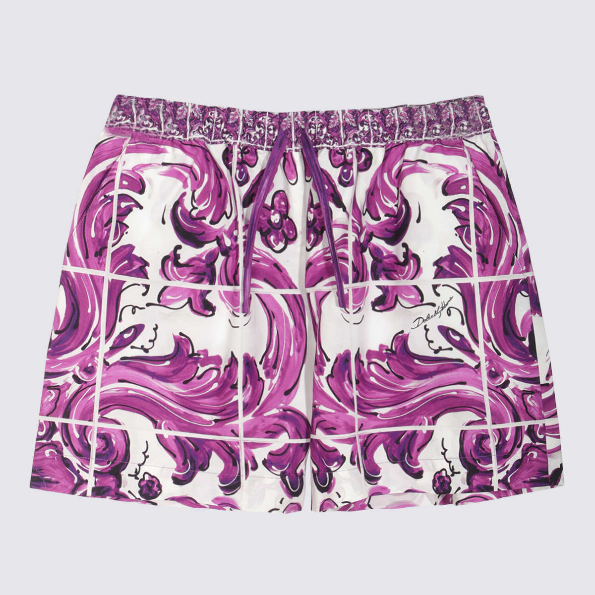 Dolce & Gabbana Purple Cotton Shorts In Purple
