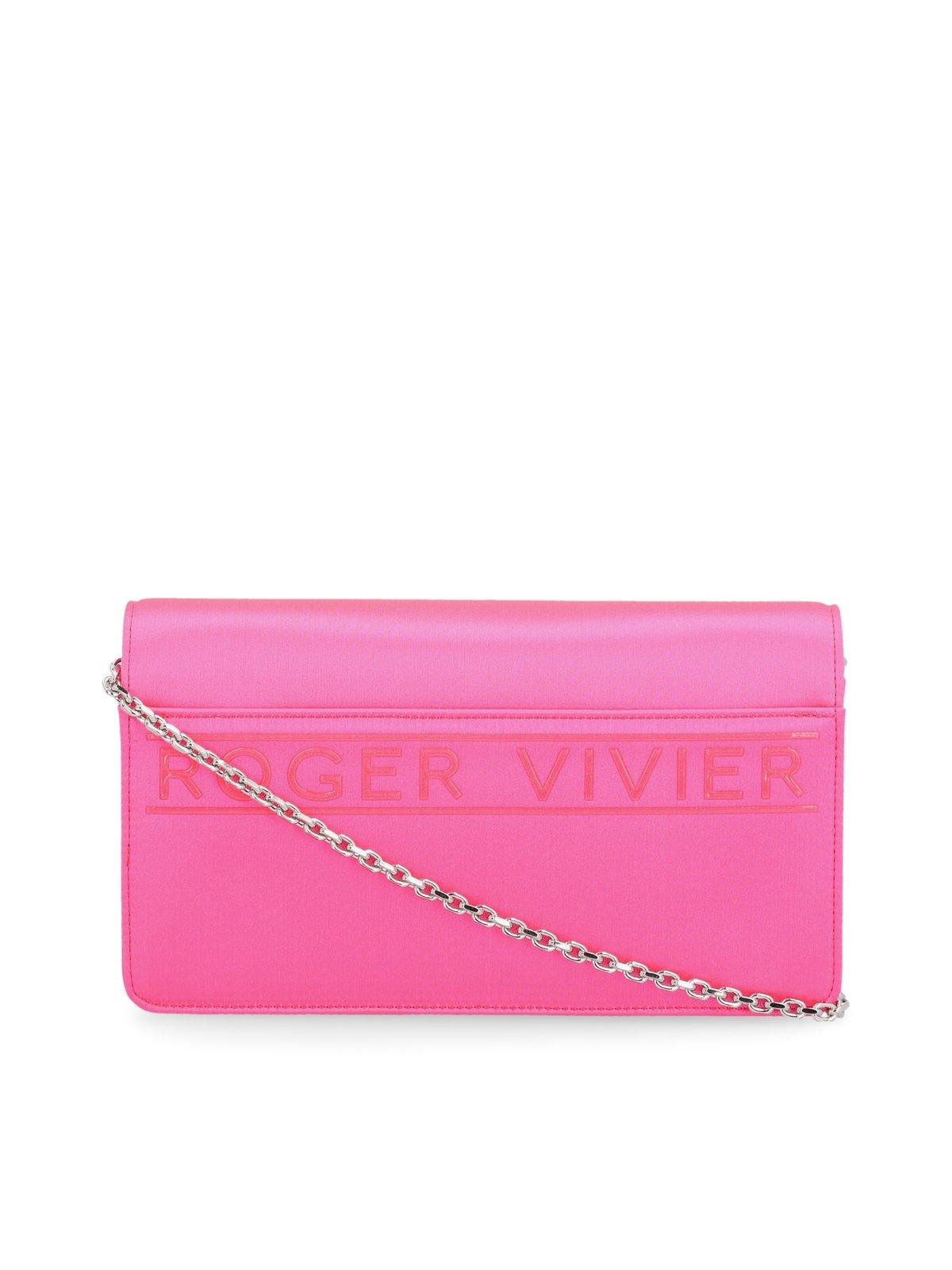 Roger Vivier Viv Choc Mini Clutch Bag In Pink